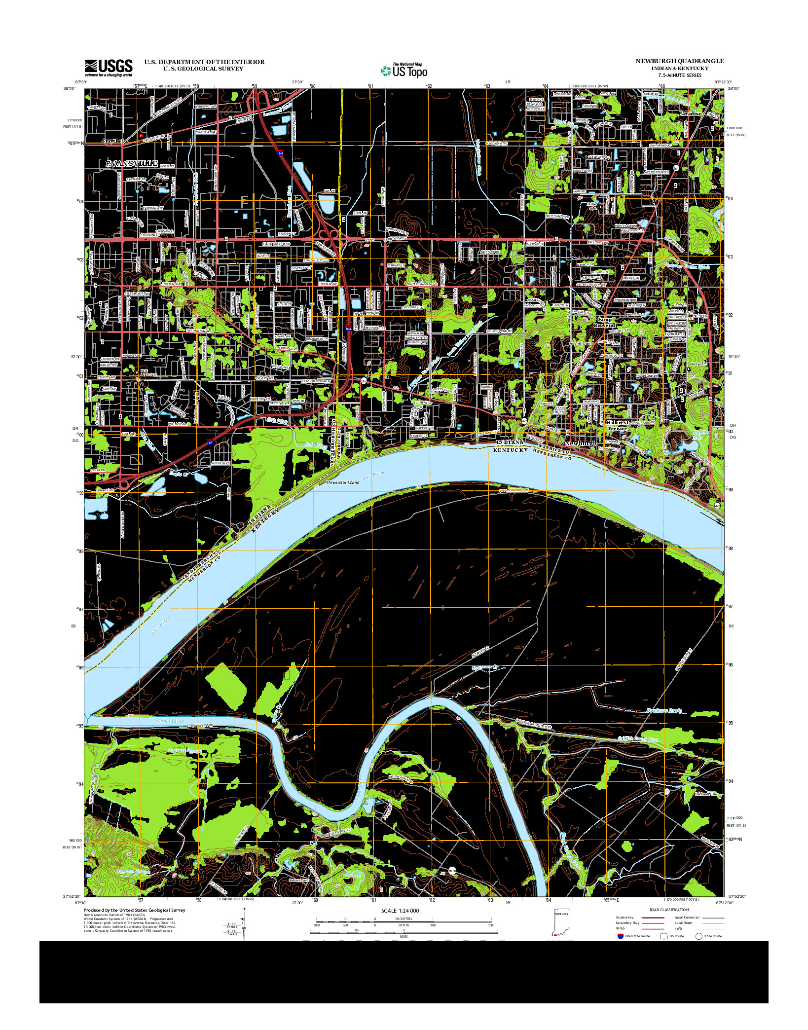 USGS US TOPO 7.5-MINUTE MAP FOR NEWBURGH, IN-KY 2013