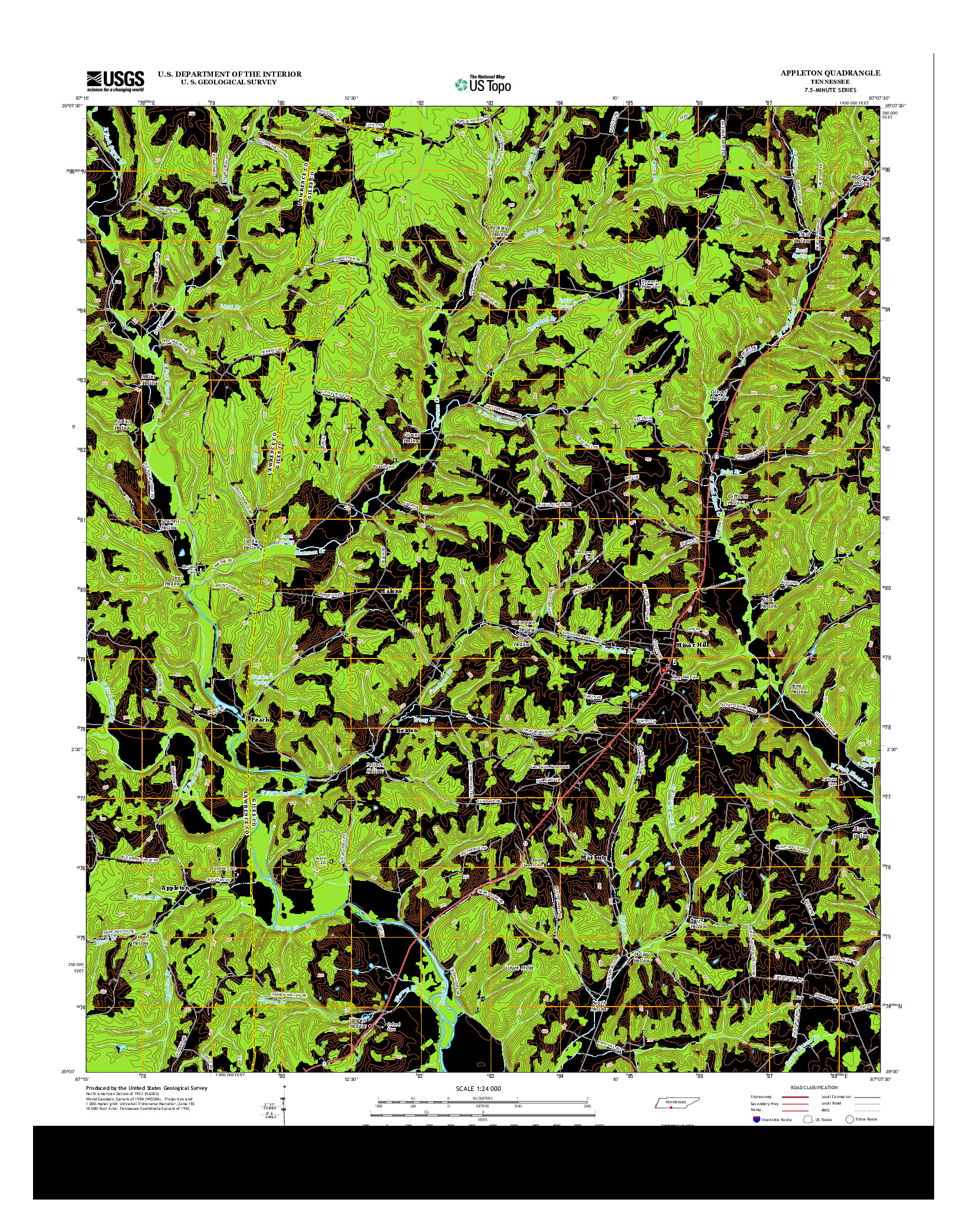 USGS US TOPO 7.5-MINUTE MAP FOR APPLETON, TN 2013