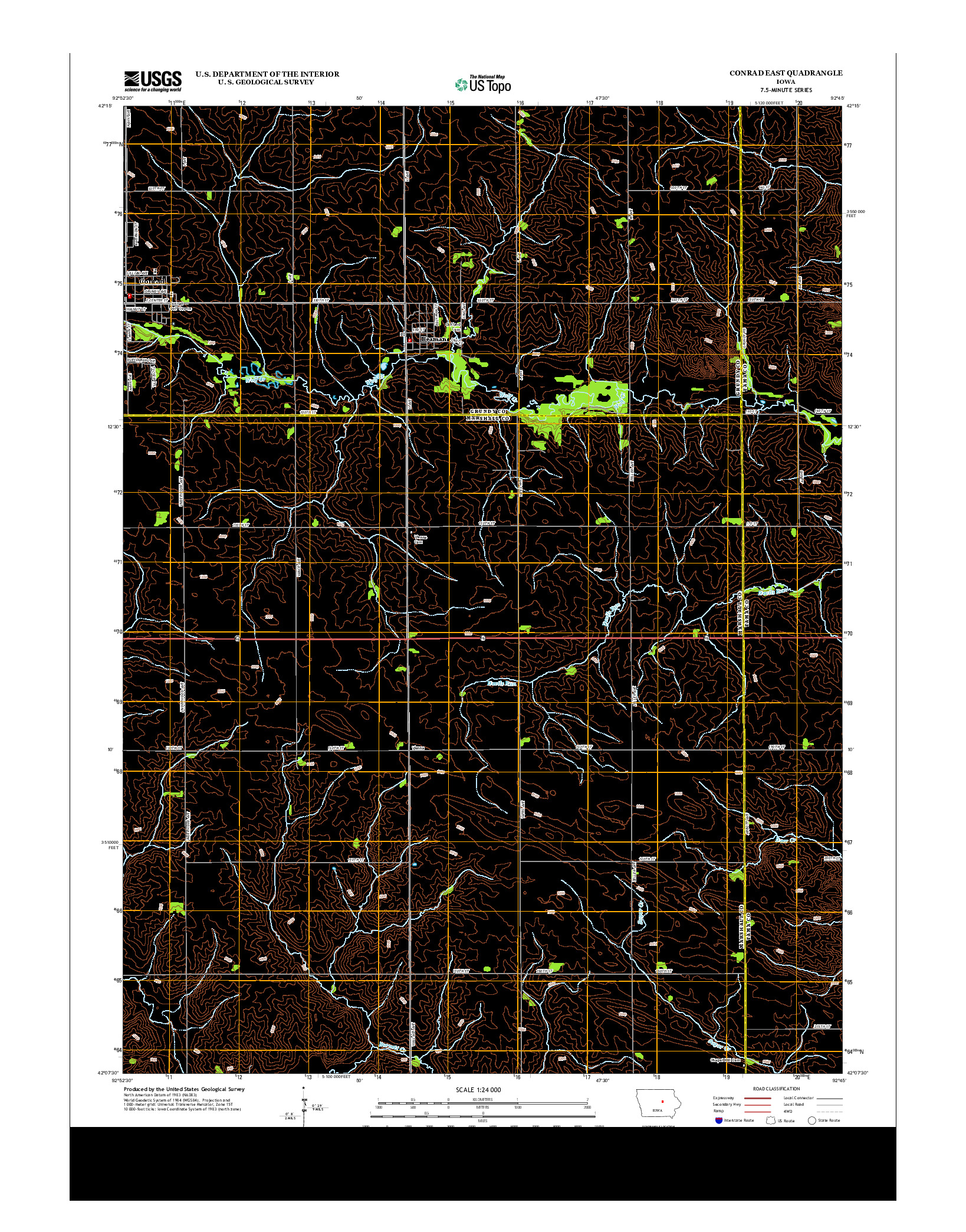 USGS US TOPO 7.5-MINUTE MAP FOR CONRAD EAST, IA 2013