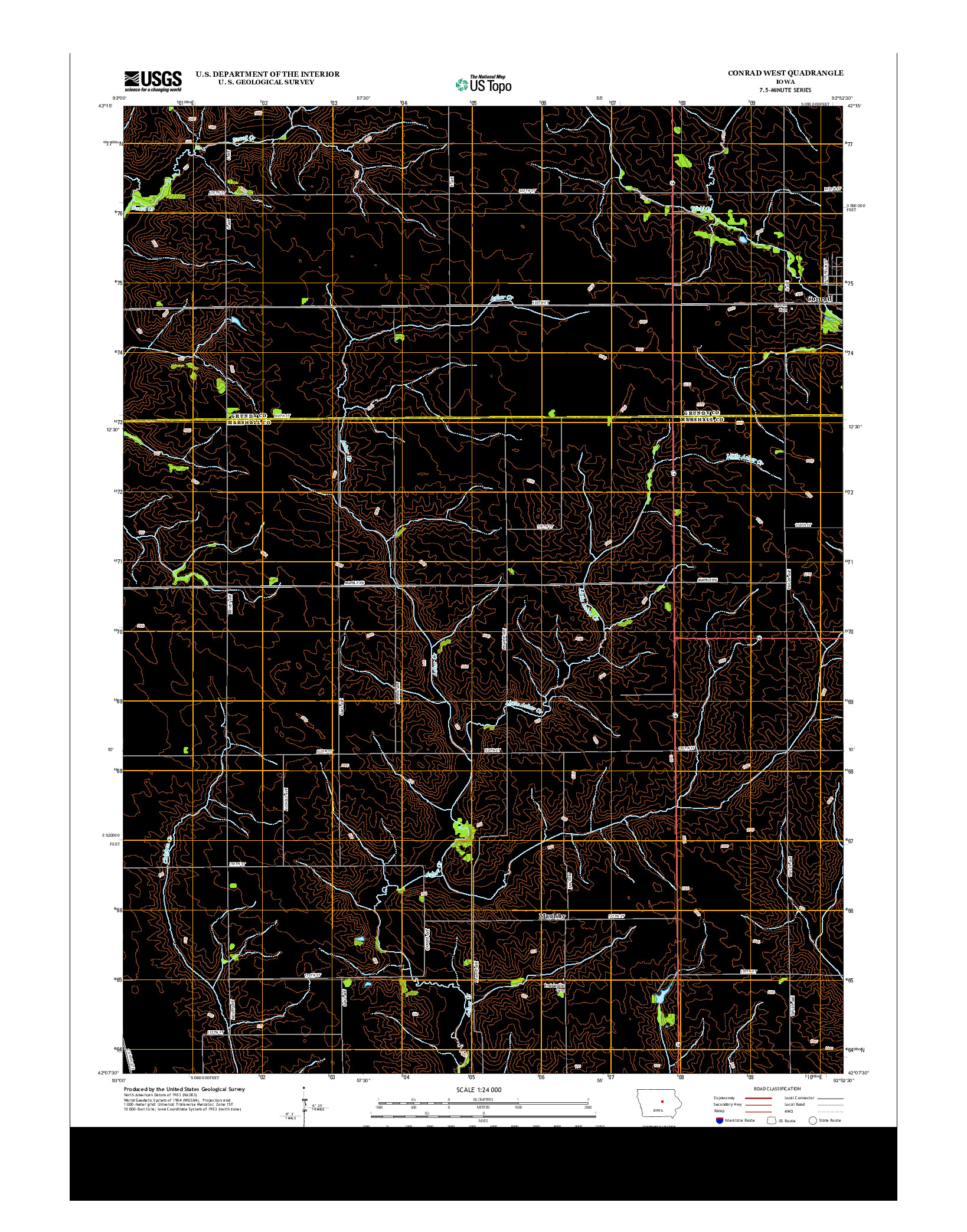 USGS US TOPO 7.5-MINUTE MAP FOR CONRAD WEST, IA 2013