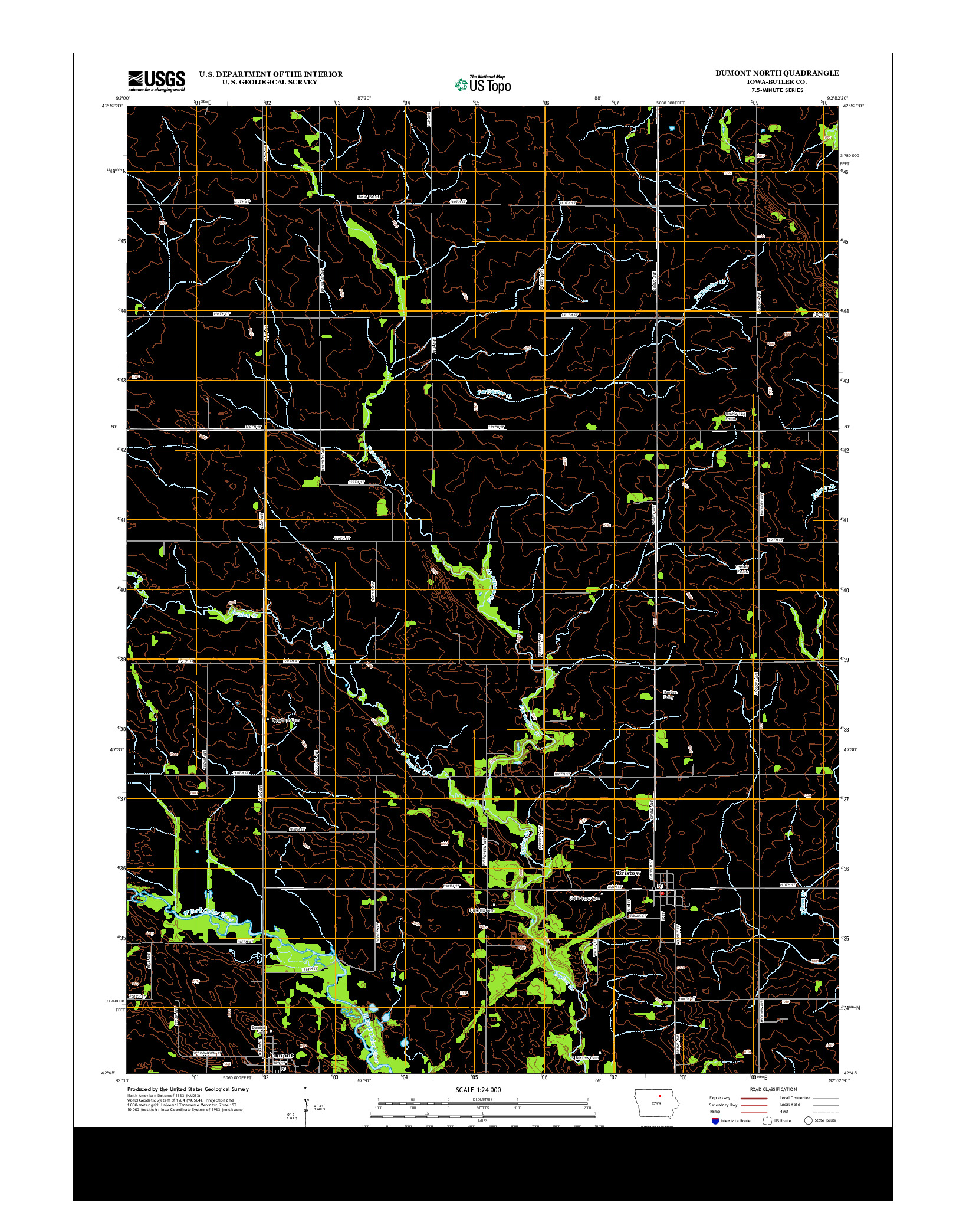 USGS US TOPO 7.5-MINUTE MAP FOR DUMONT NORTH, IA 2013