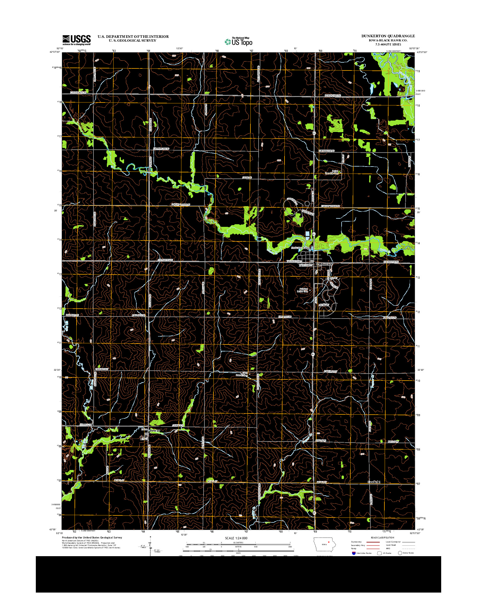 USGS US TOPO 7.5-MINUTE MAP FOR DUNKERTON, IA 2013