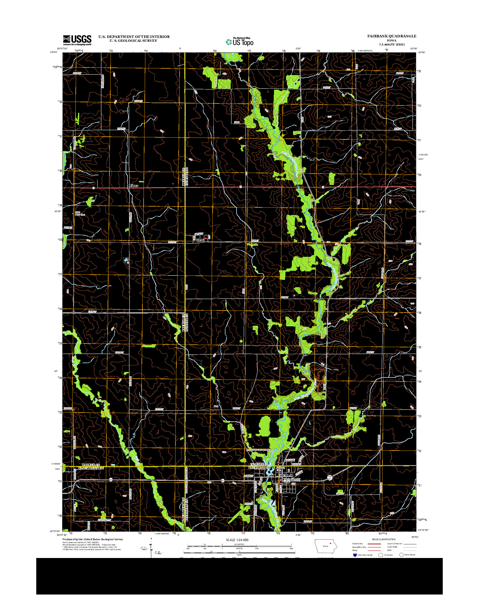 USGS US TOPO 7.5-MINUTE MAP FOR FAIRBANK, IA 2013