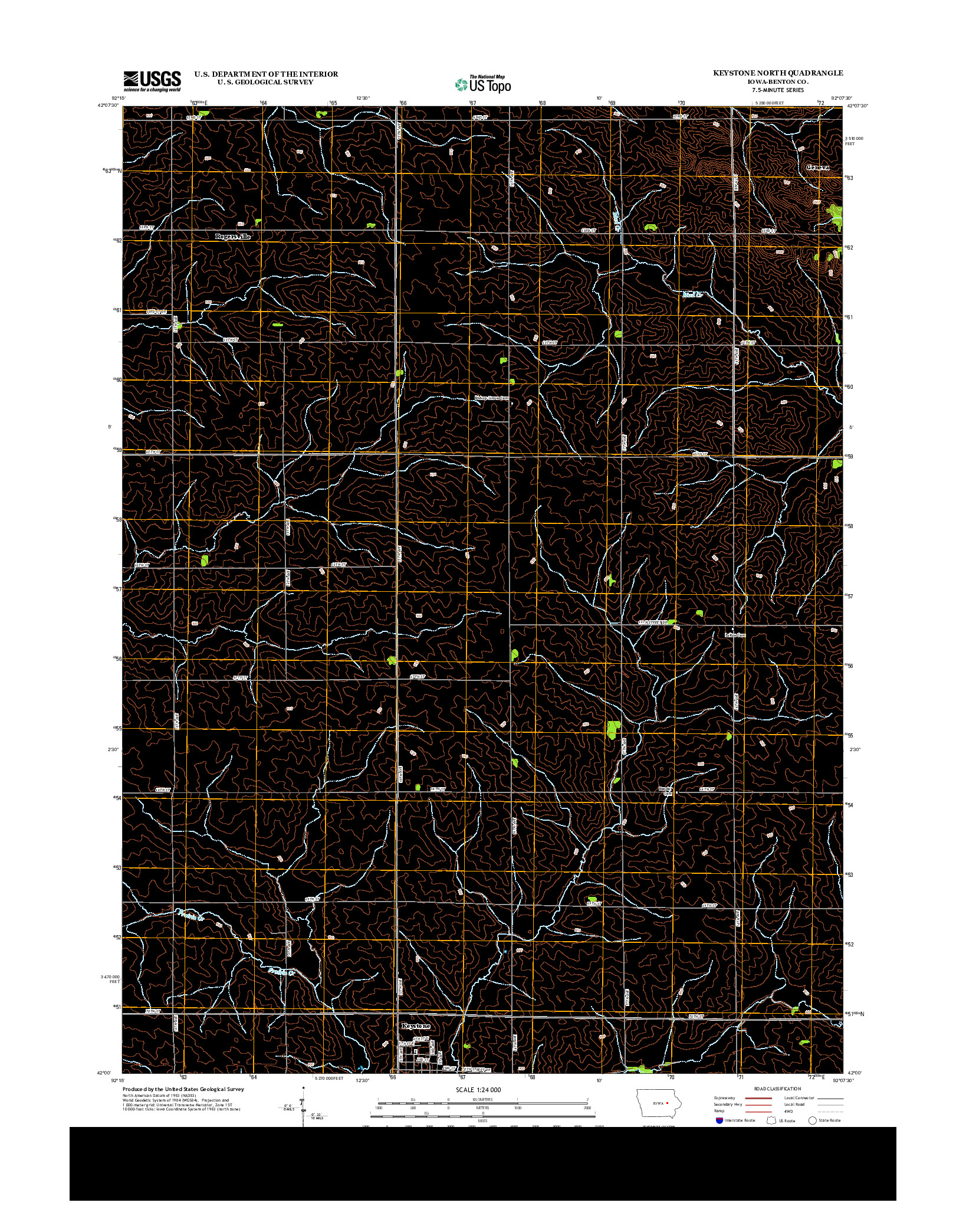 USGS US TOPO 7.5-MINUTE MAP FOR KEYSTONE NORTH, IA 2013