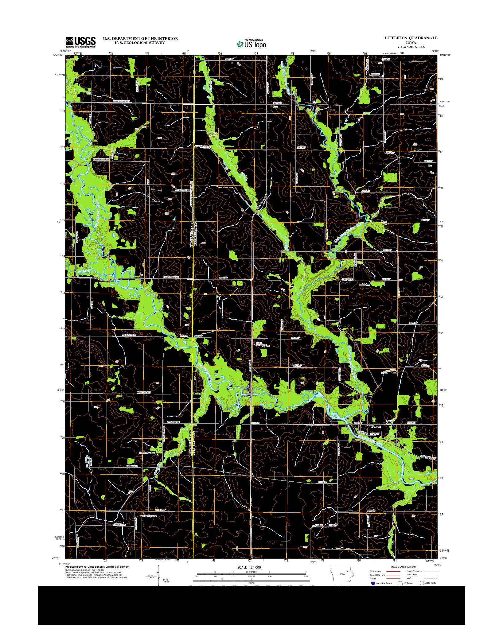 USGS US TOPO 7.5-MINUTE MAP FOR LITTLETON, IA 2013