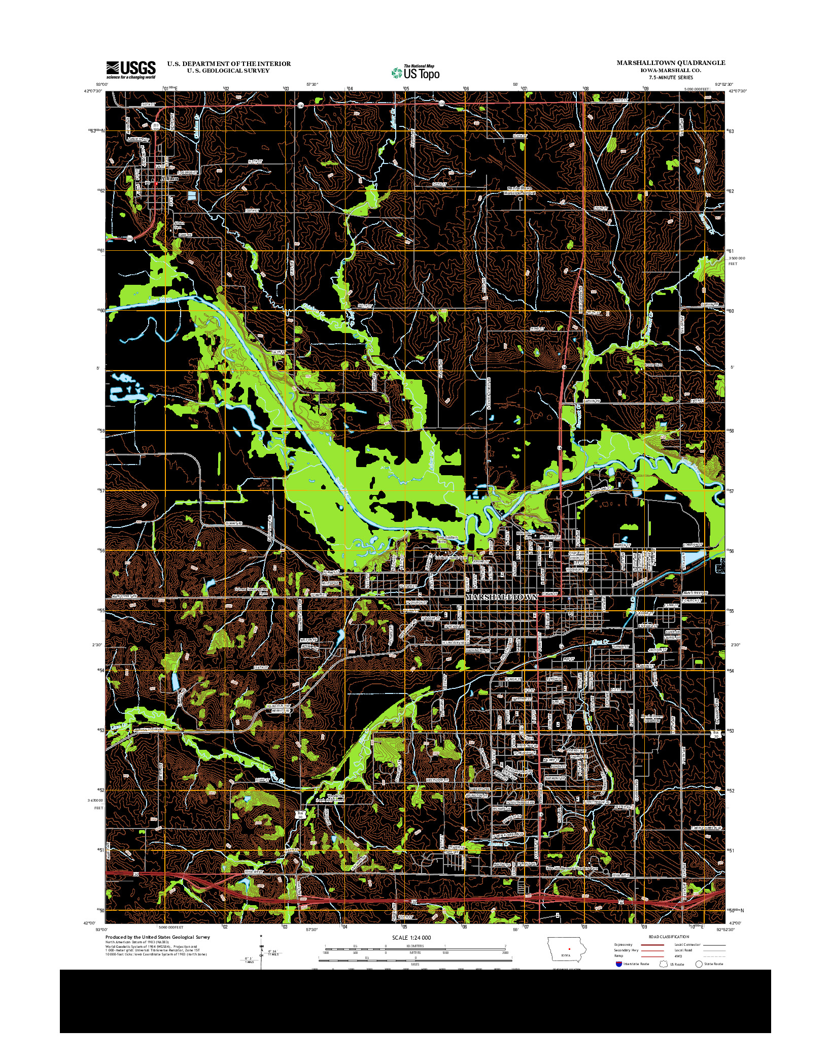 USGS US TOPO 7.5-MINUTE MAP FOR MARSHALLTOWN, IA 2013