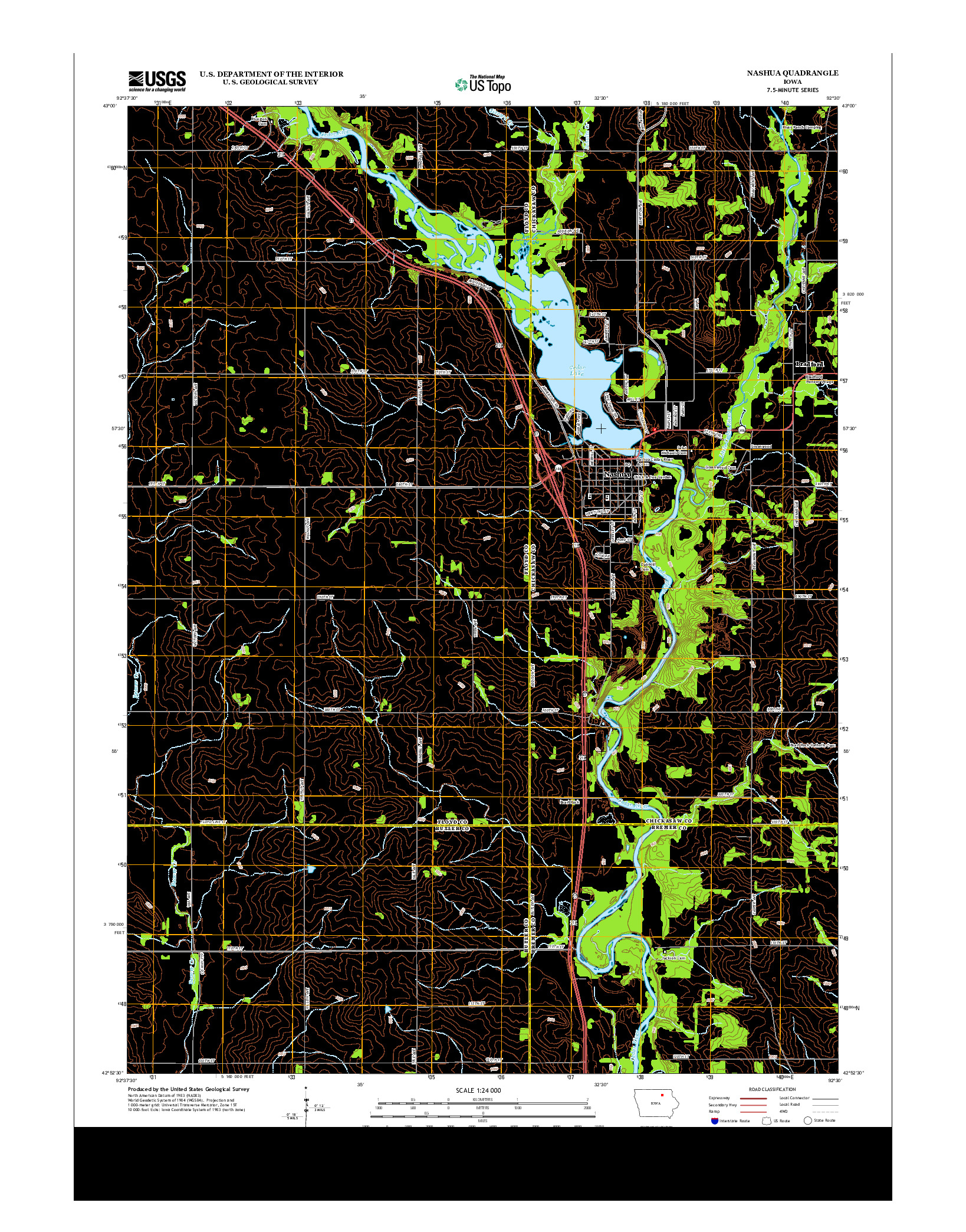 USGS US TOPO 7.5-MINUTE MAP FOR NASHUA, IA 2013