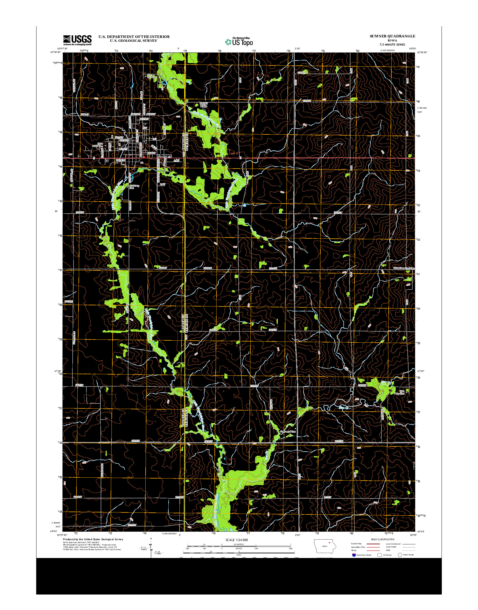 USGS US TOPO 7.5-MINUTE MAP FOR SUMNER, IA 2013