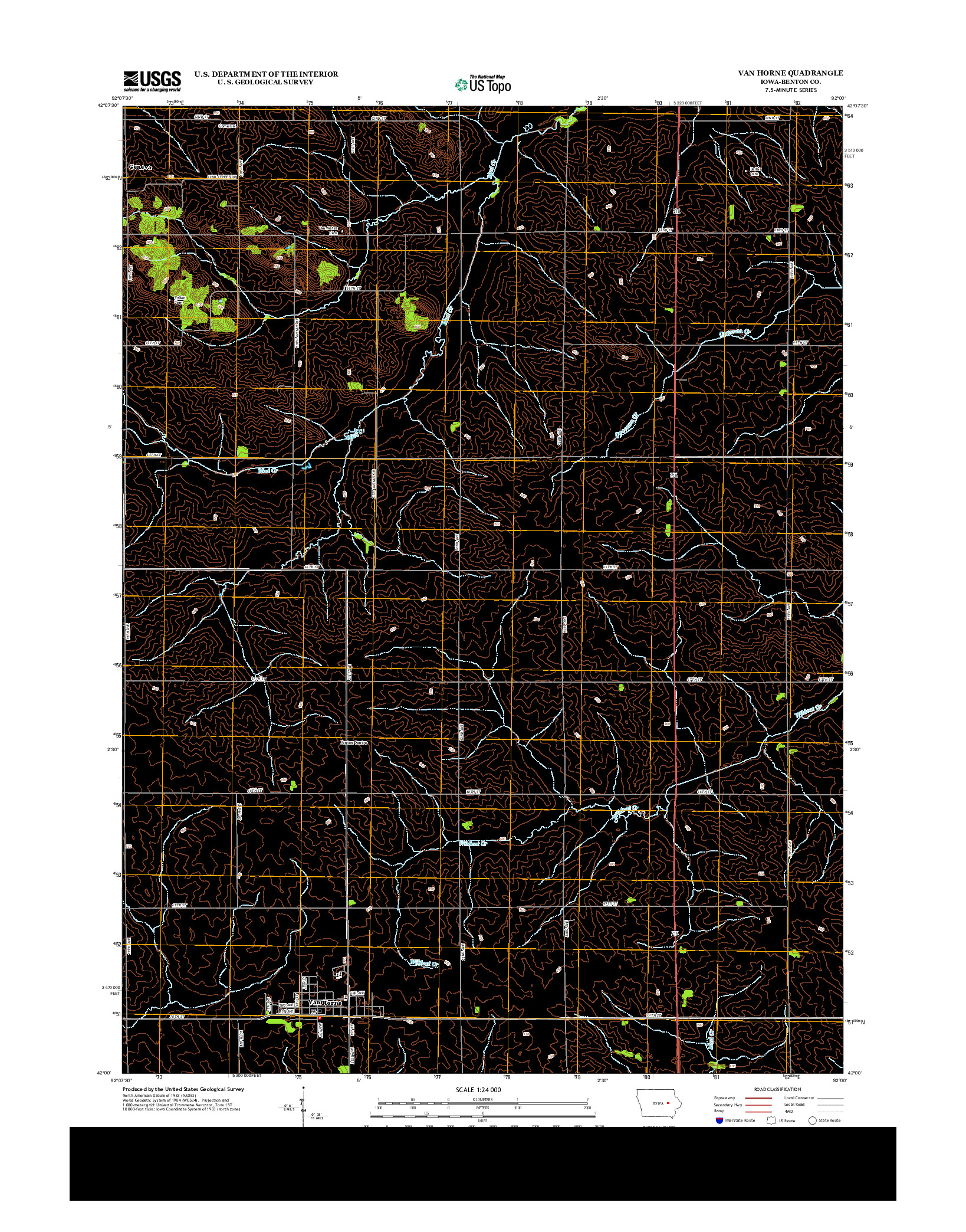 USGS US TOPO 7.5-MINUTE MAP FOR VAN HORNE, IA 2013