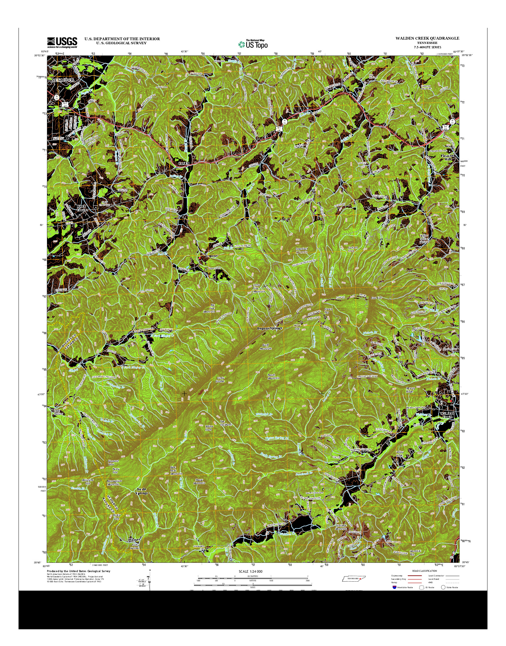 USGS US TOPO 7.5-MINUTE MAP FOR WALDEN CREEK, TN 2013