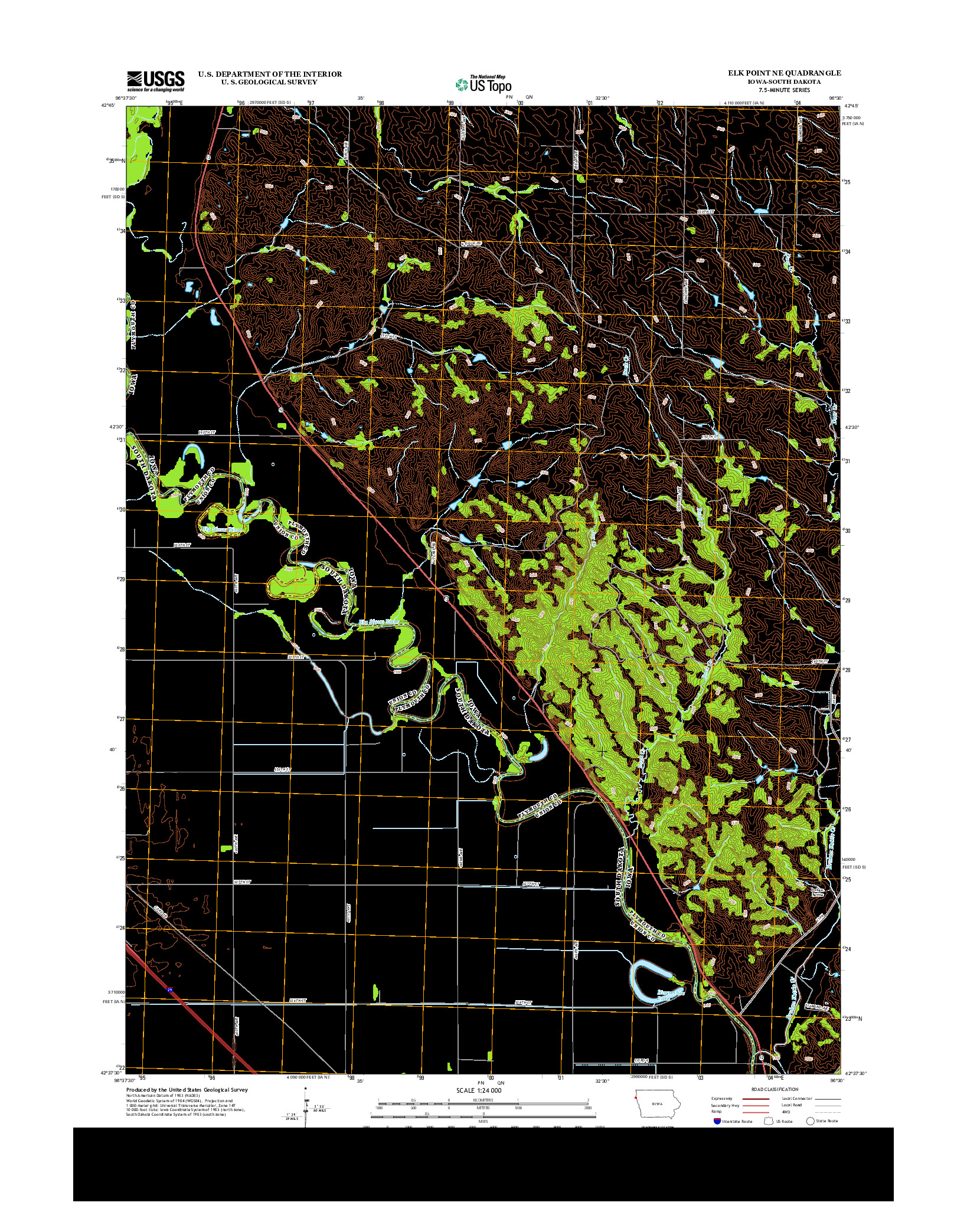 USGS US TOPO 7.5-MINUTE MAP FOR ELK POINT NE, IA-SD 2013