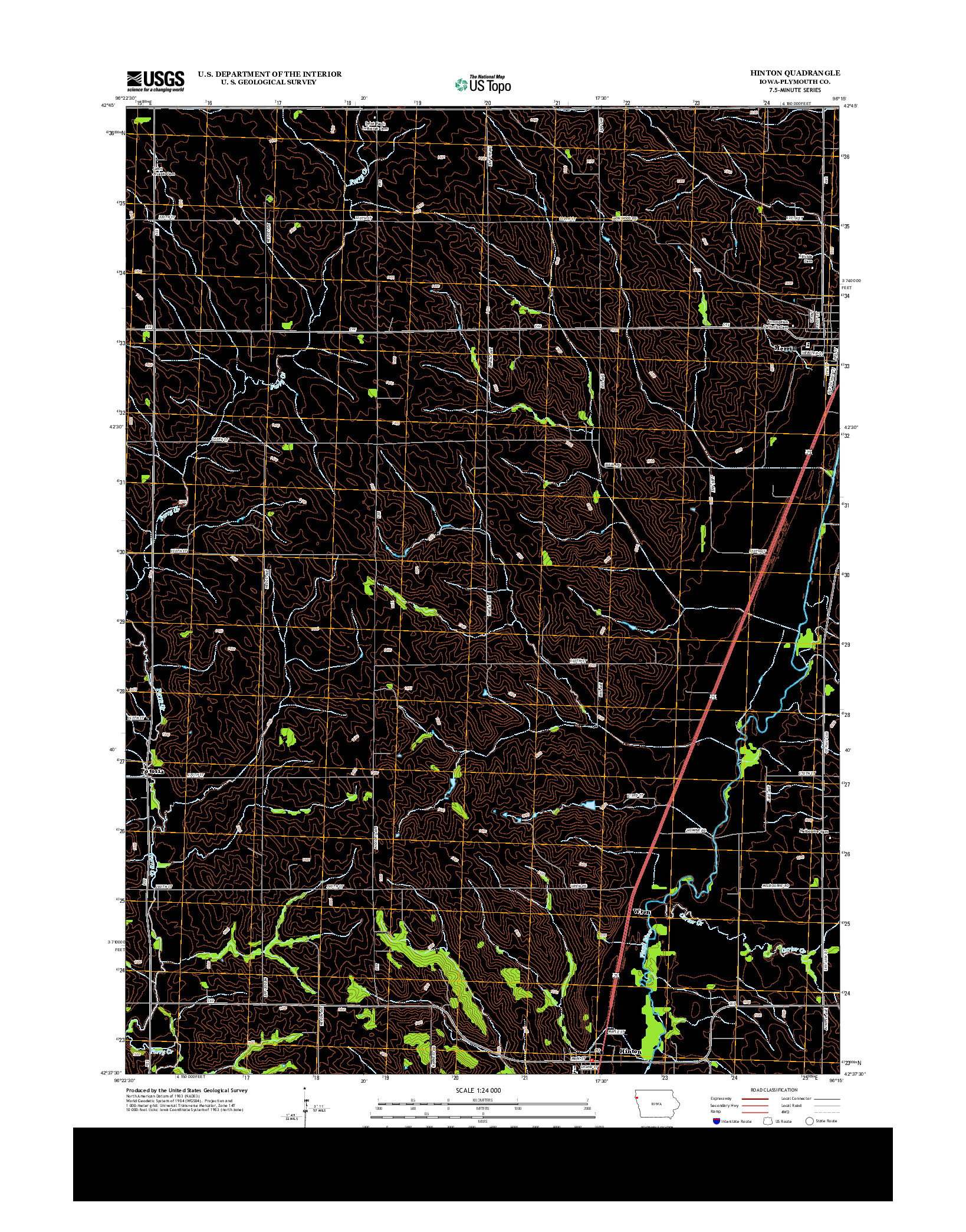 USGS US TOPO 7.5-MINUTE MAP FOR HINTON, IA 2013