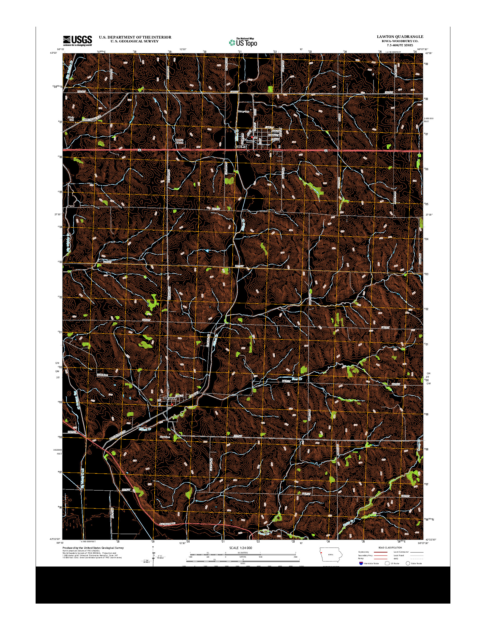 USGS US TOPO 7.5-MINUTE MAP FOR LAWTON, IA 2013