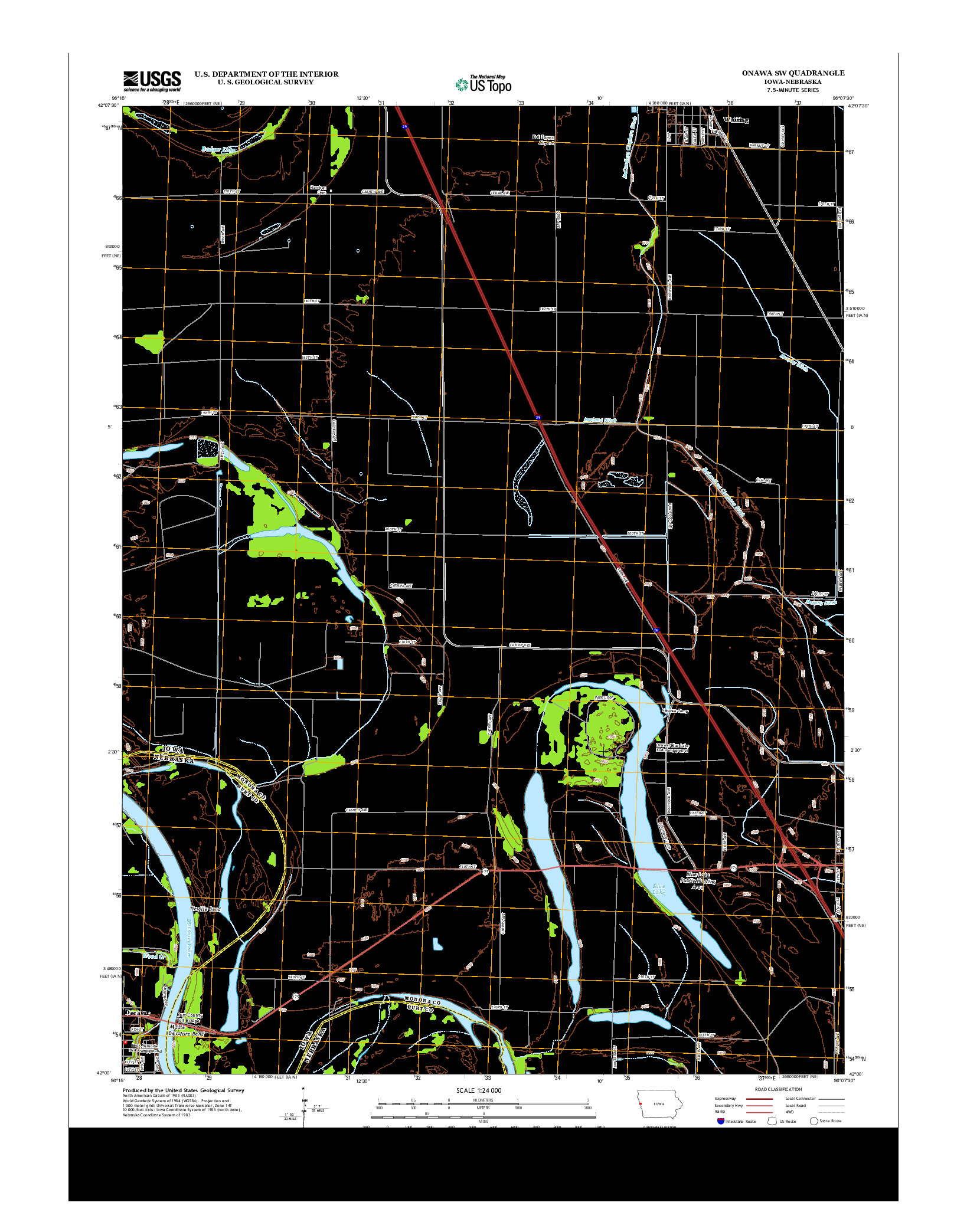 USGS US TOPO 7.5-MINUTE MAP FOR ONAWA SW, IA-NE 2013