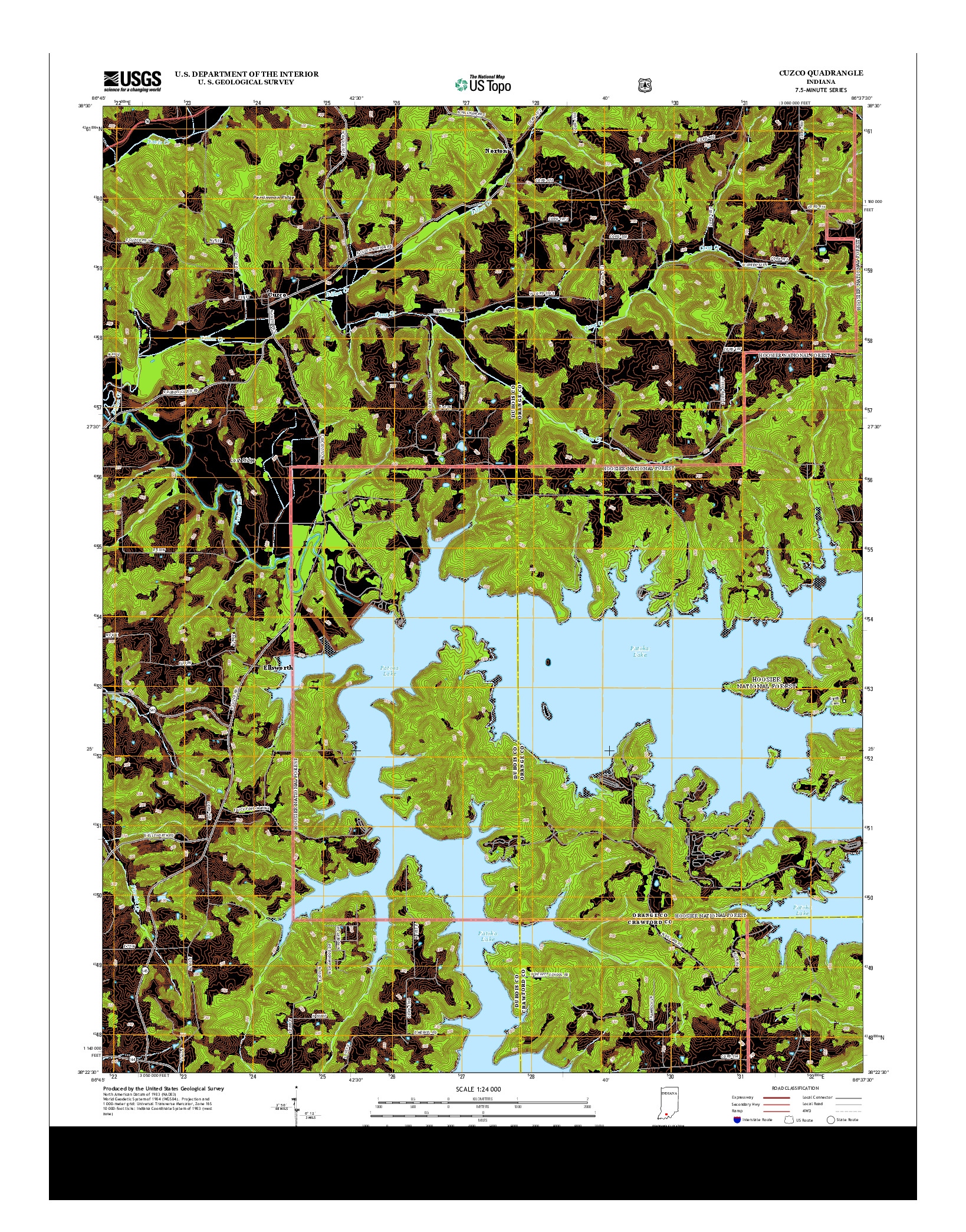 USGS US TOPO 7.5-MINUTE MAP FOR CUZCO, IN 2013