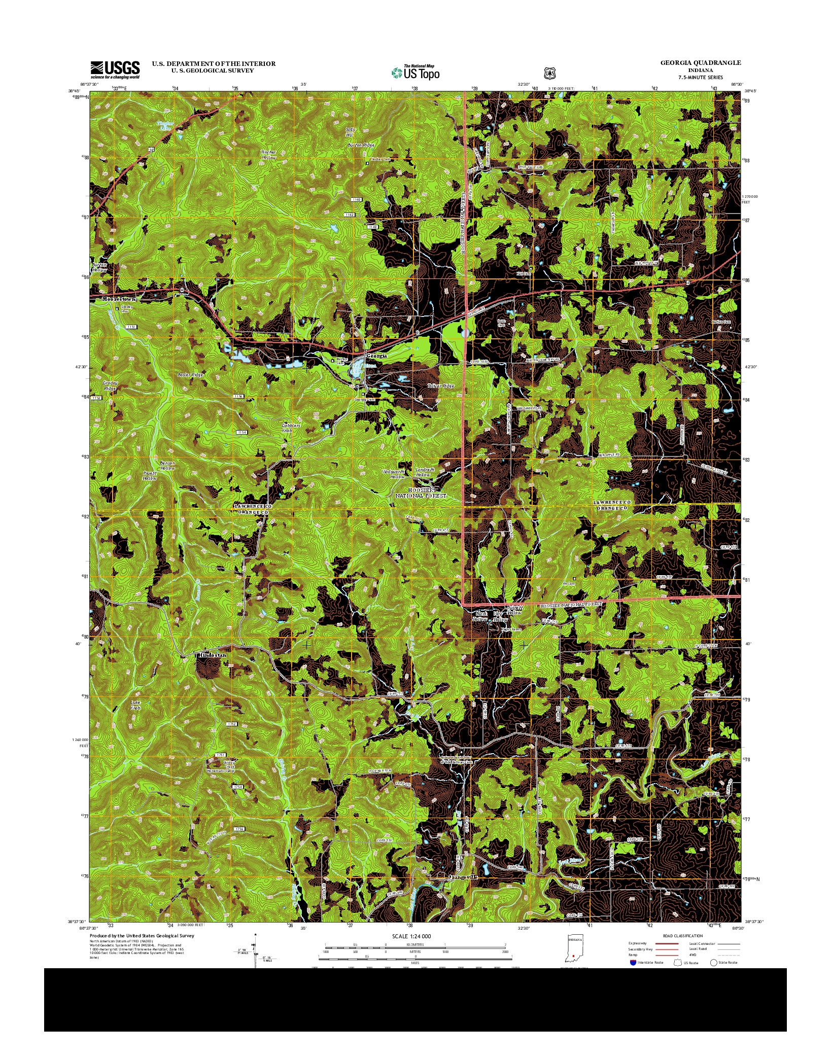 USGS US TOPO 7.5-MINUTE MAP FOR GEORGIA, IN 2013