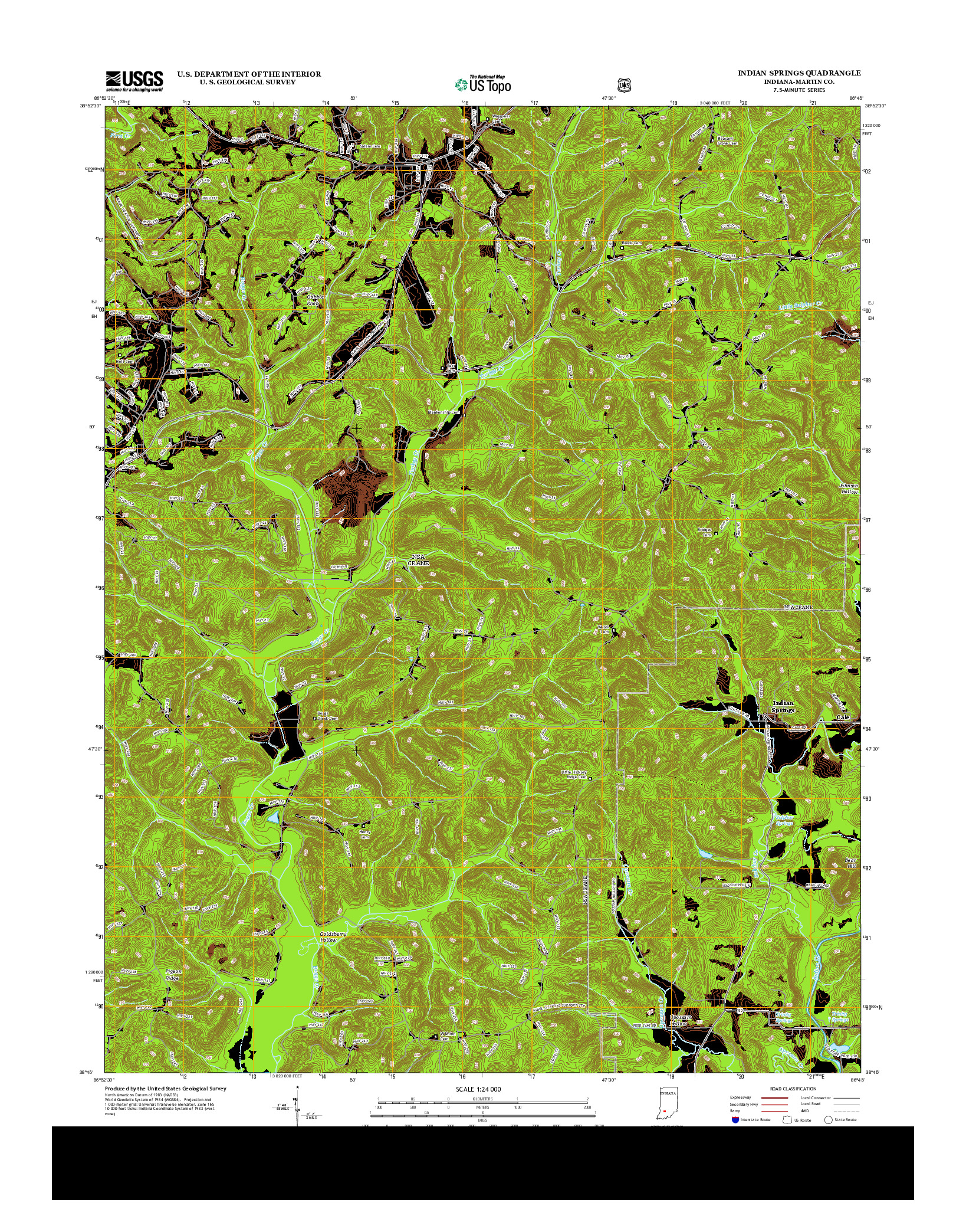 USGS US TOPO 7.5-MINUTE MAP FOR INDIAN SPRINGS, IN 2013