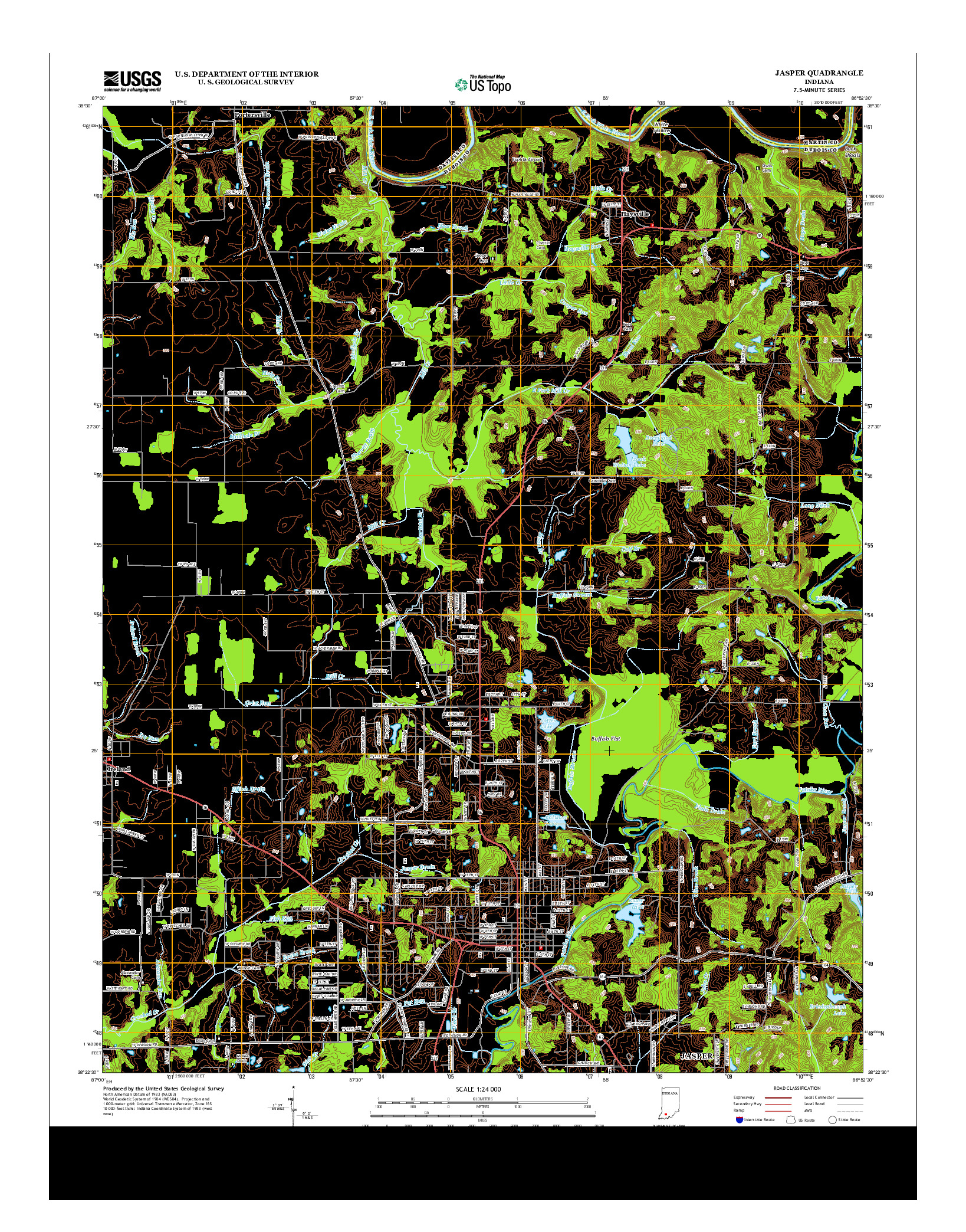 USGS US TOPO 7.5-MINUTE MAP FOR JASPER, IN 2013