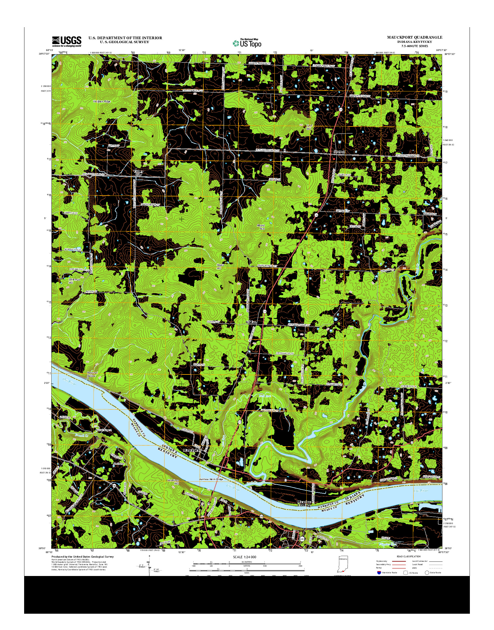 USGS US TOPO 7.5-MINUTE MAP FOR MAUCKPORT, IN-KY 2013