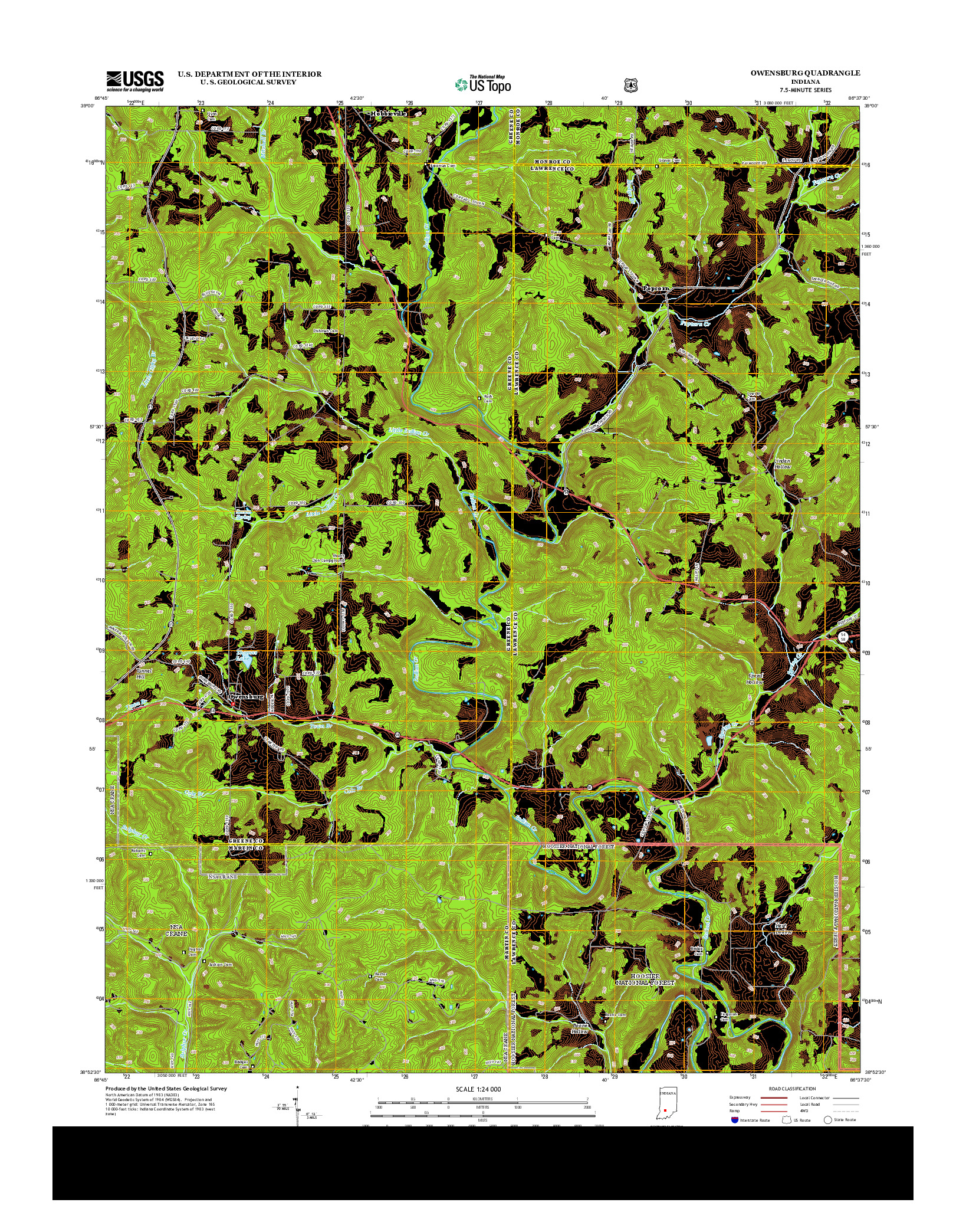 USGS US TOPO 7.5-MINUTE MAP FOR OWENSBURG, IN 2013