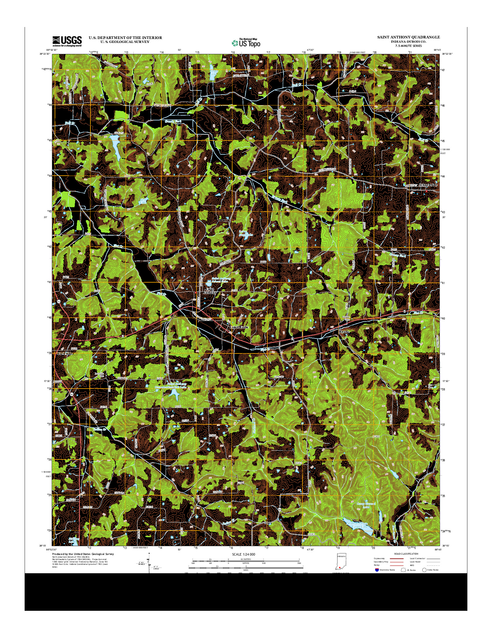 USGS US TOPO 7.5-MINUTE MAP FOR SAINT ANTHONY, IN 2013