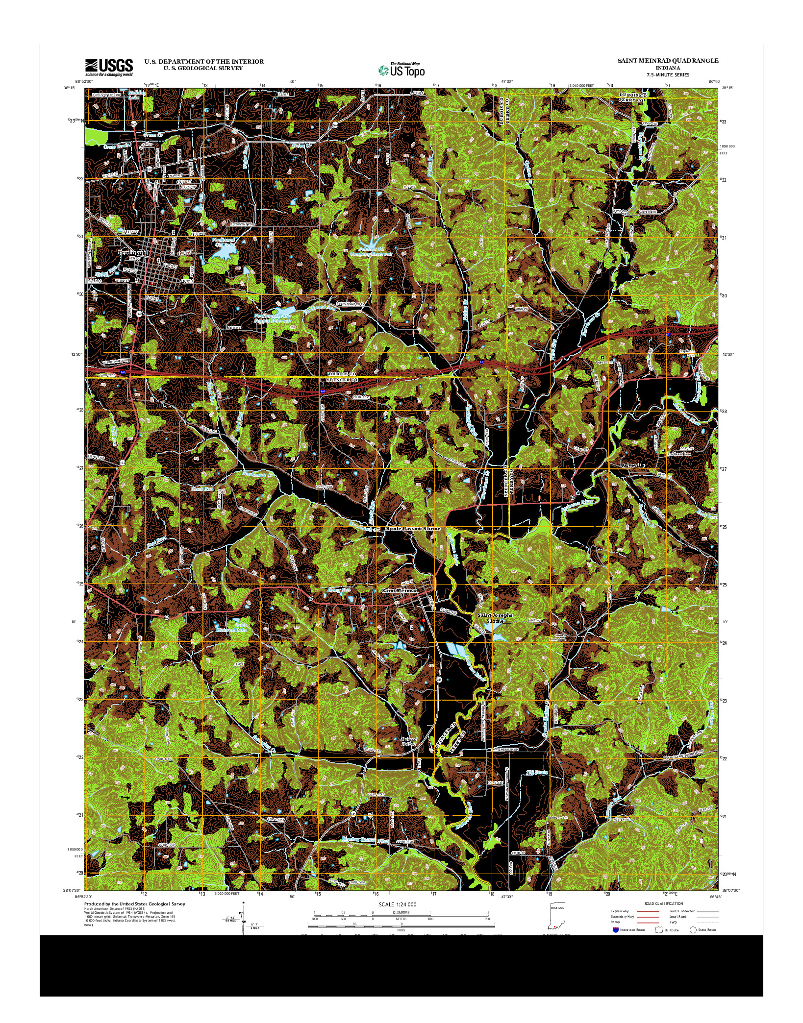 USGS US TOPO 7.5-MINUTE MAP FOR SAINT MEINRAD, IN 2013