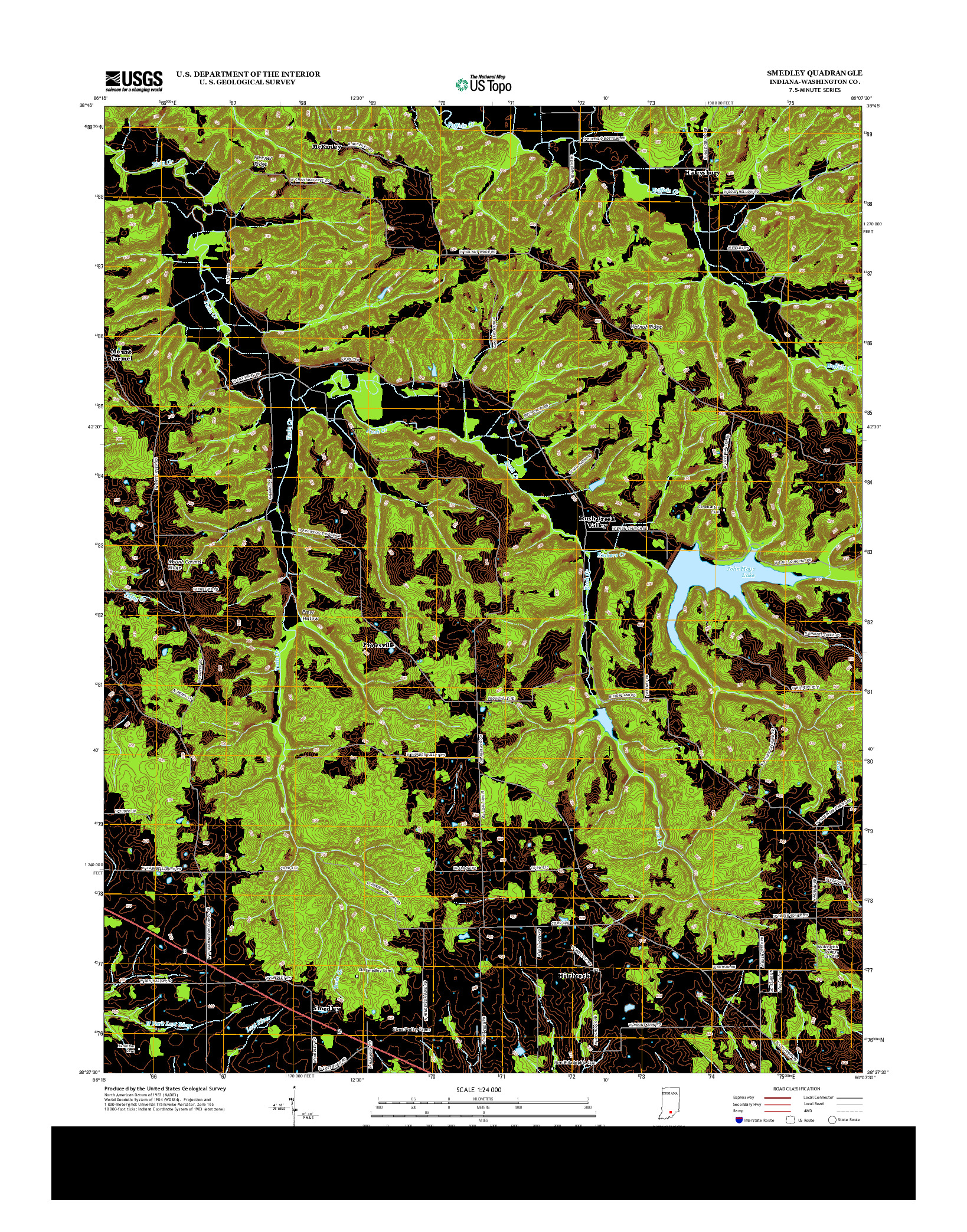 USGS US TOPO 7.5-MINUTE MAP FOR SMEDLEY, IN 2013