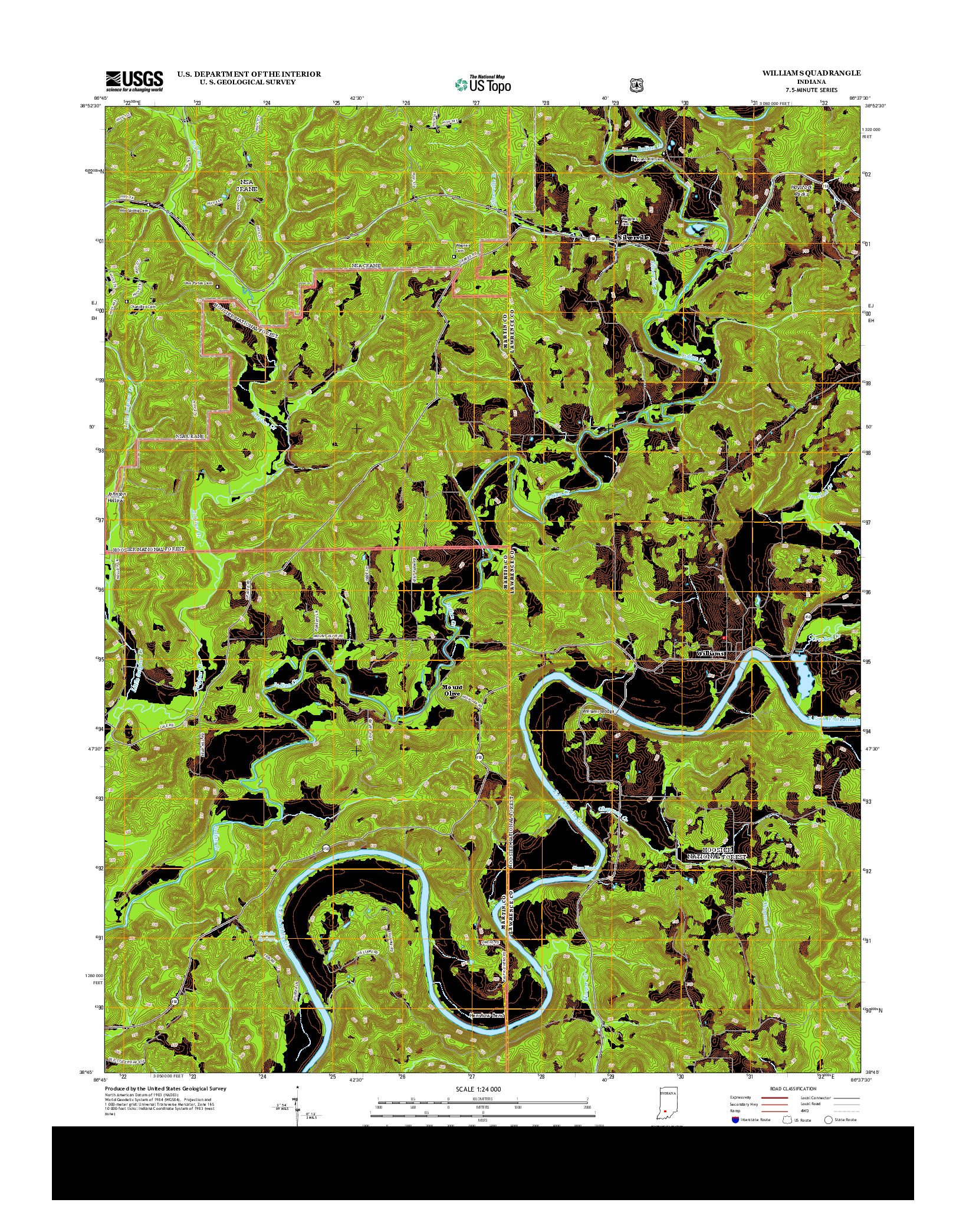 USGS US TOPO 7.5-MINUTE MAP FOR WILLIAMS, IN 2013