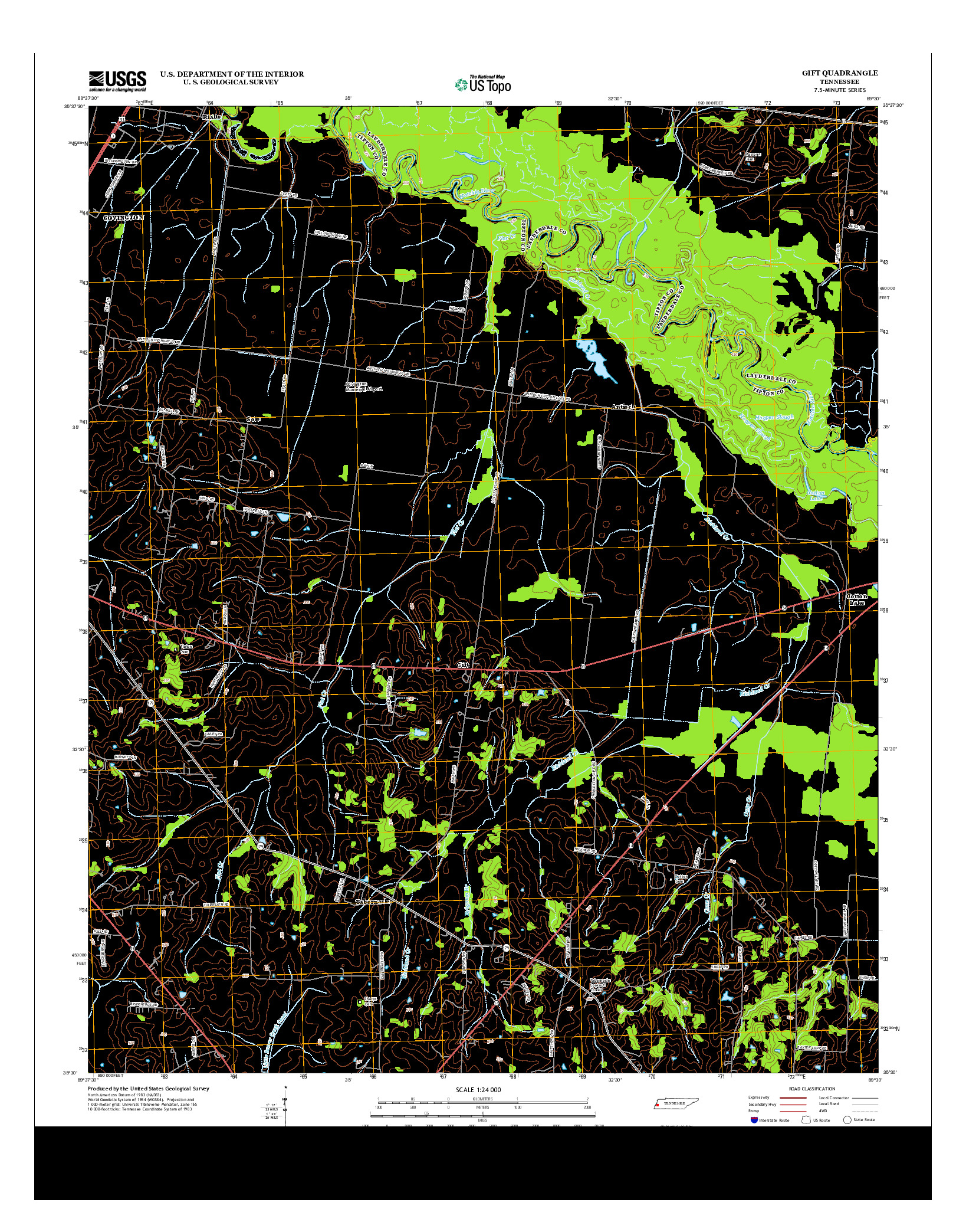 USGS US TOPO 7.5-MINUTE MAP FOR GIFT, TN 2013