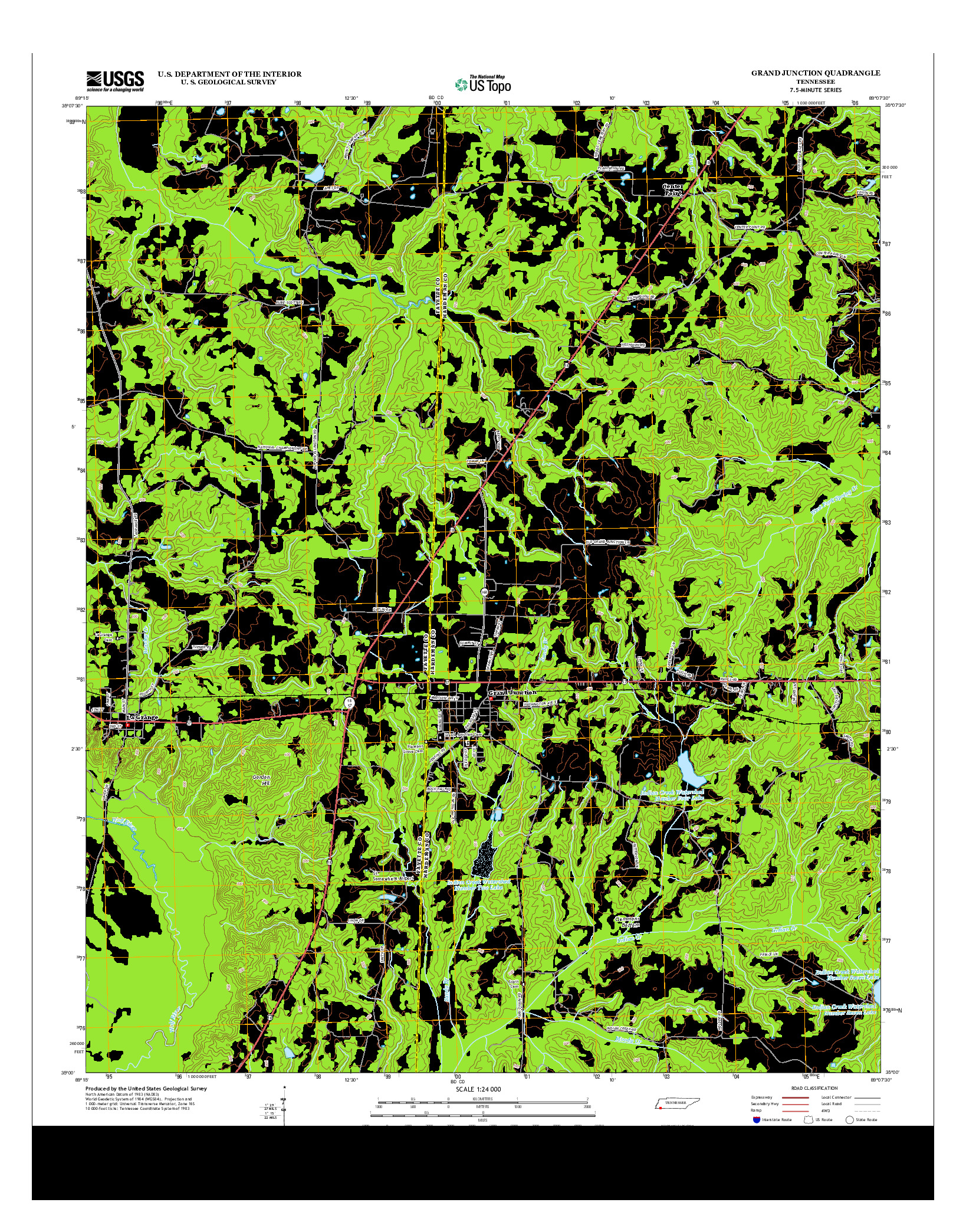 USGS US TOPO 7.5-MINUTE MAP FOR GRAND JUNCTION, TN 2013