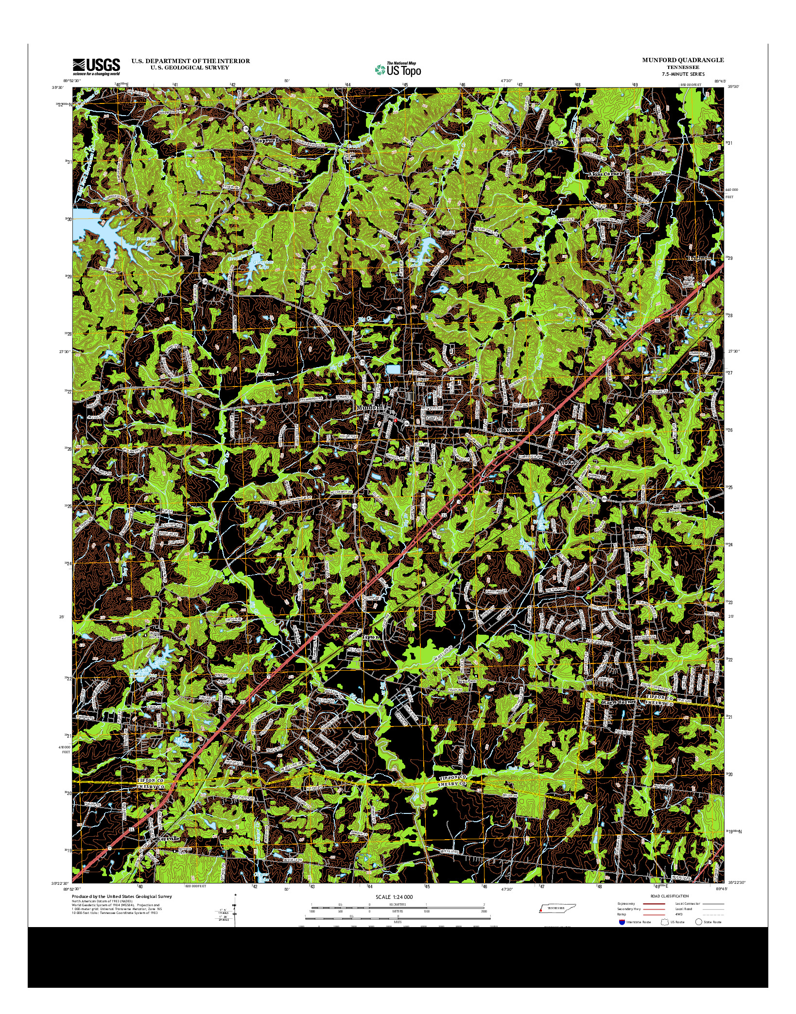 USGS US TOPO 7.5-MINUTE MAP FOR MUNFORD, TN 2013