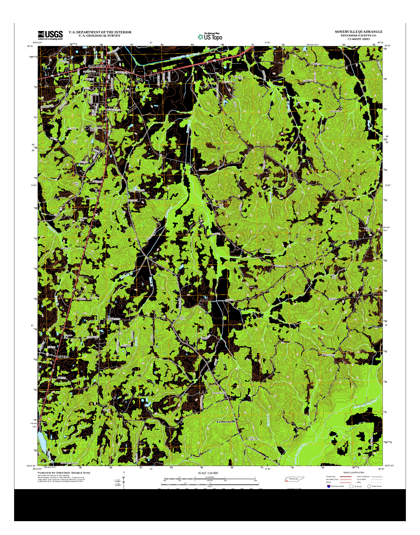 USGS US TOPO 7.5-MINUTE MAP FOR SOMERVILLE, TN 2013