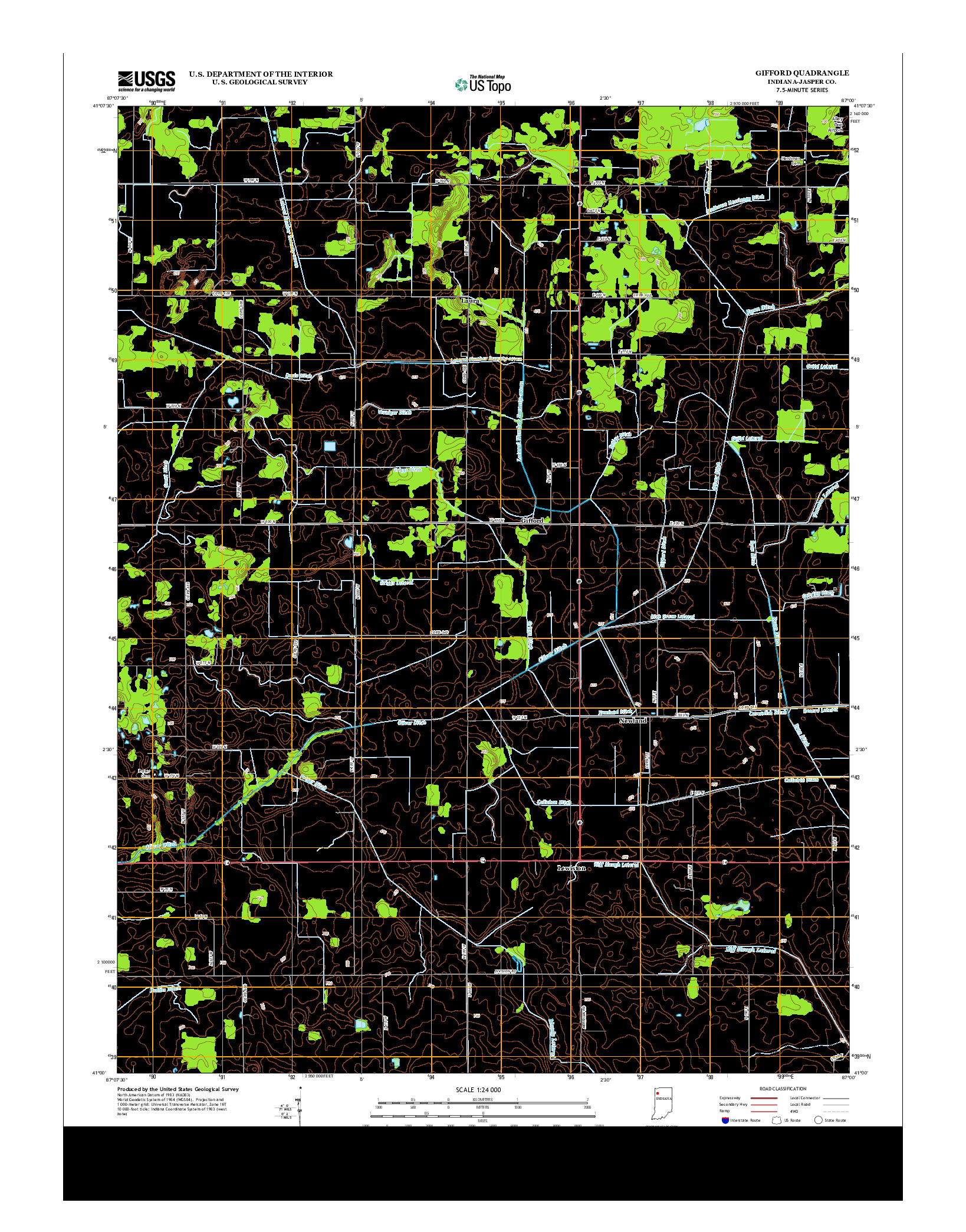 USGS US TOPO 7.5-MINUTE MAP FOR GIFFORD, IN 2013