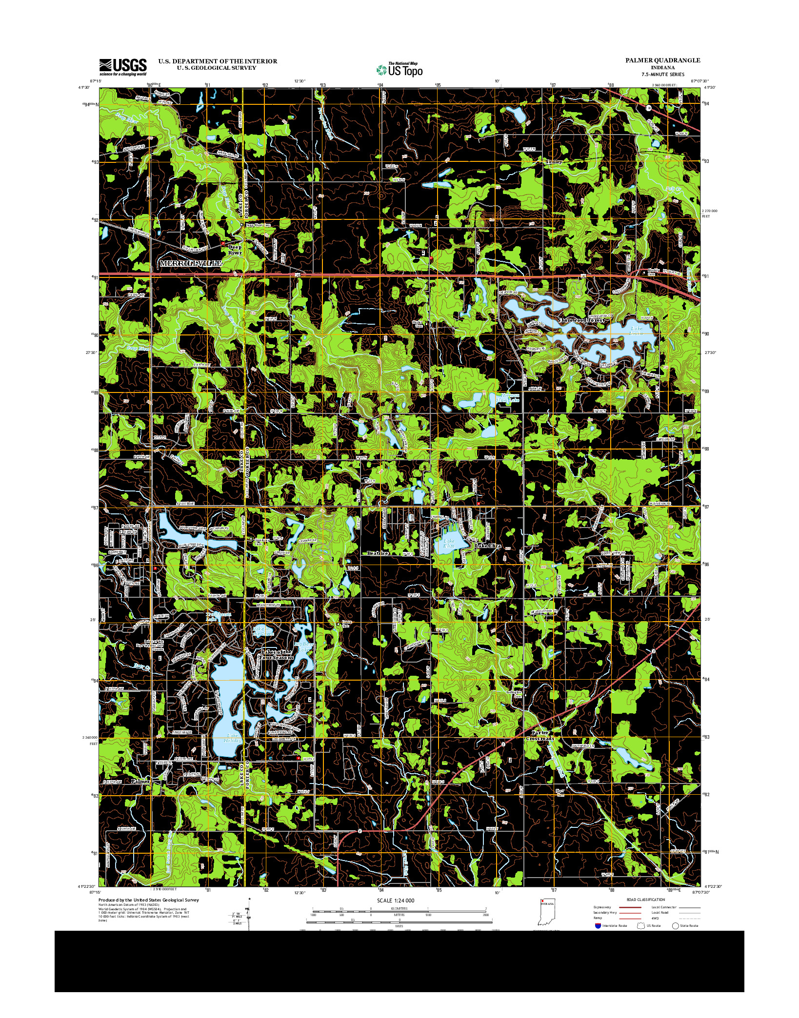 USGS US TOPO 7.5-MINUTE MAP FOR PALMER, IN 2013