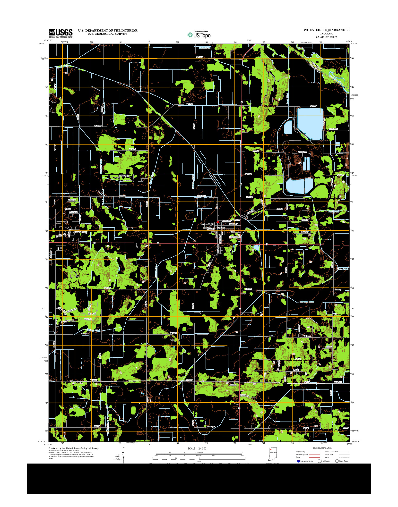 USGS US TOPO 7.5-MINUTE MAP FOR WHEATFIELD, IN 2013