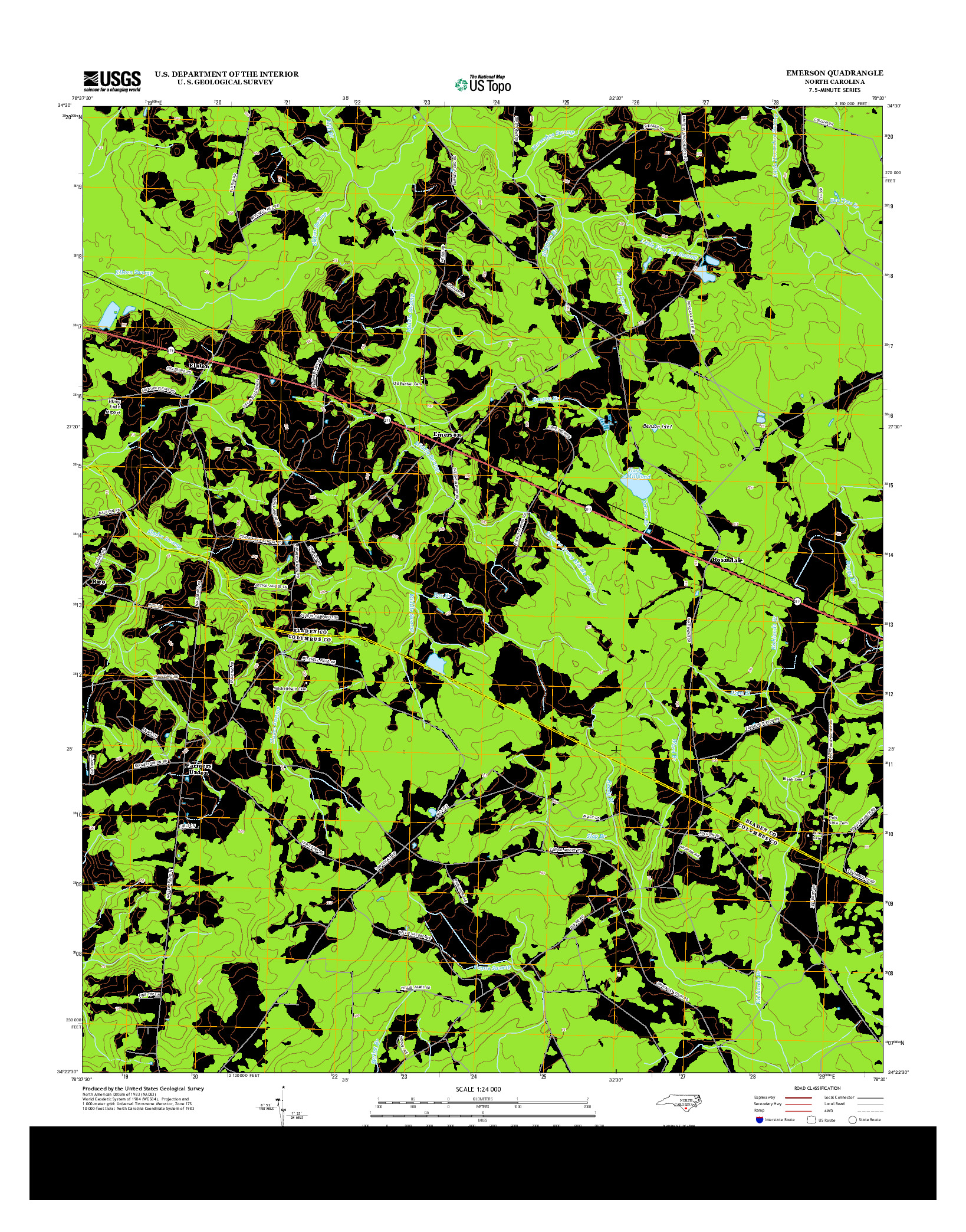 USGS US TOPO 7.5-MINUTE MAP FOR EMERSON, NC 2013