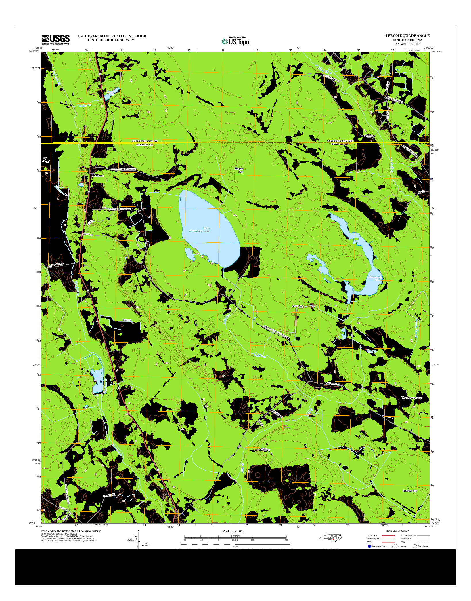 USGS US TOPO 7.5-MINUTE MAP FOR JEROME, NC 2013