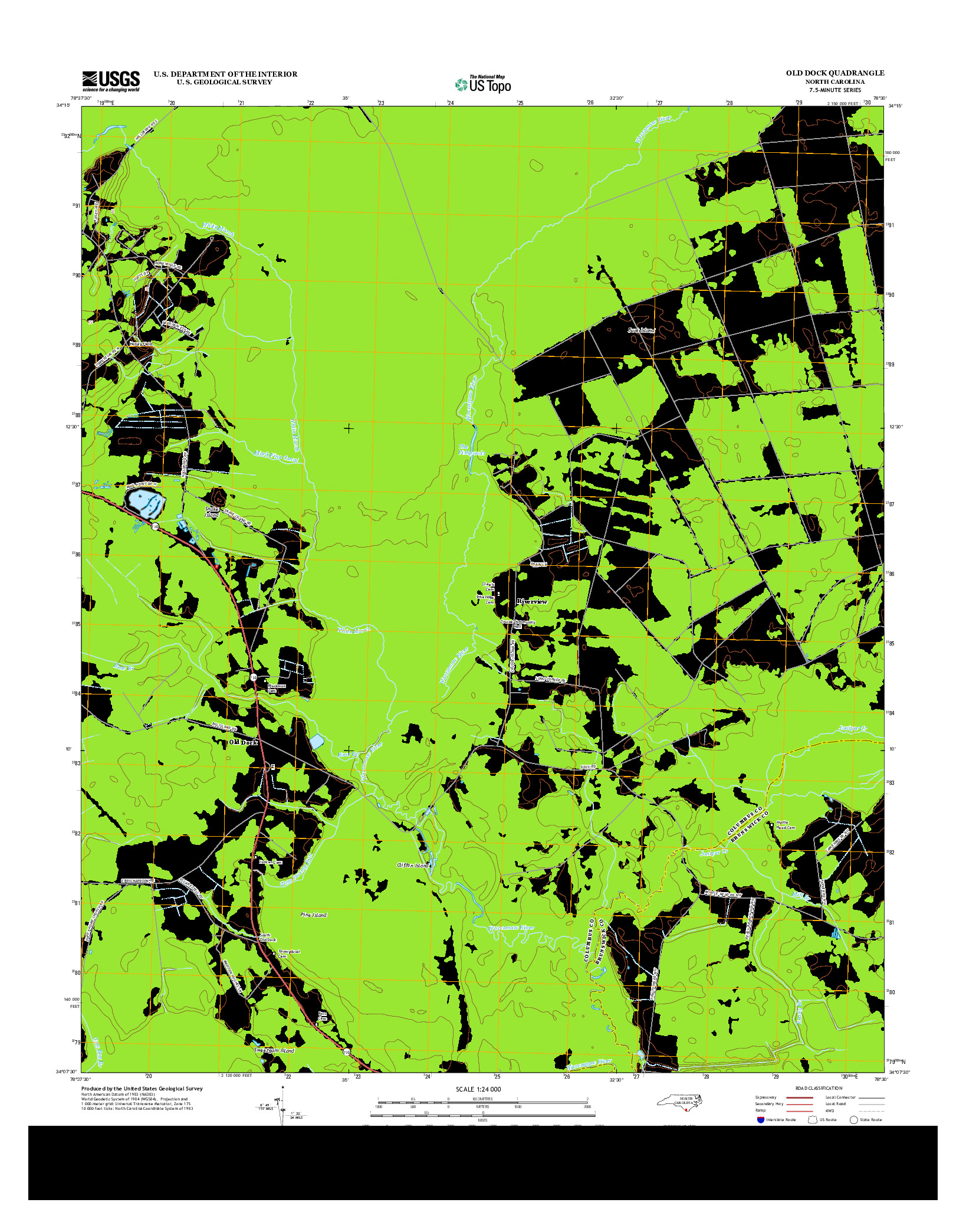 USGS US TOPO 7.5-MINUTE MAP FOR OLD DOCK, NC 2013