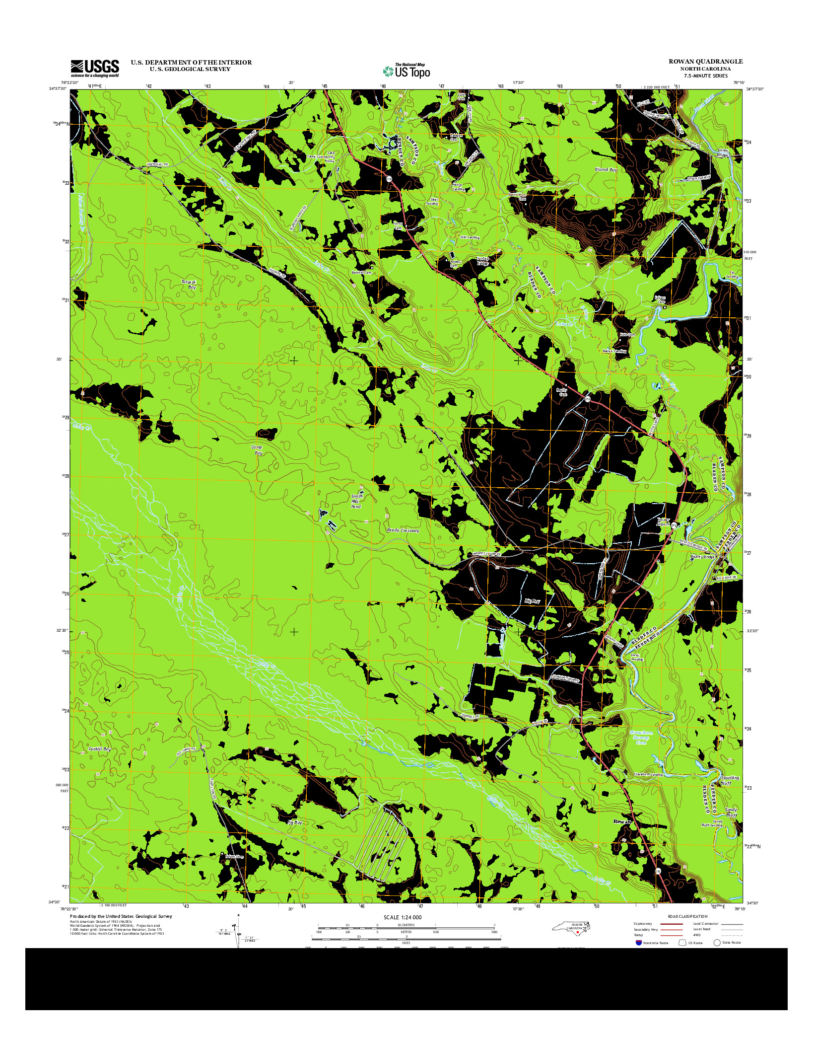 USGS US TOPO 7.5-MINUTE MAP FOR ROWAN, NC 2013