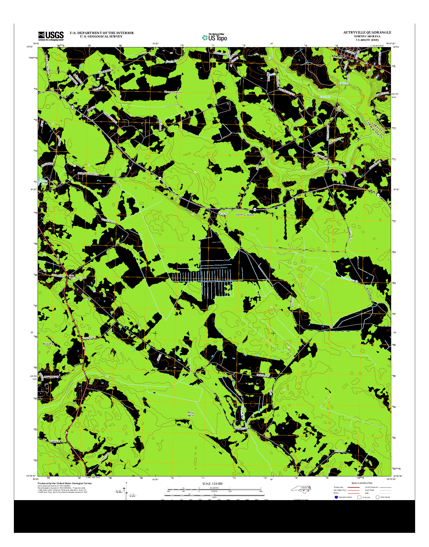 USGS US TOPO 7.5-MINUTE MAP FOR AUTRYVILLE, NC 2013