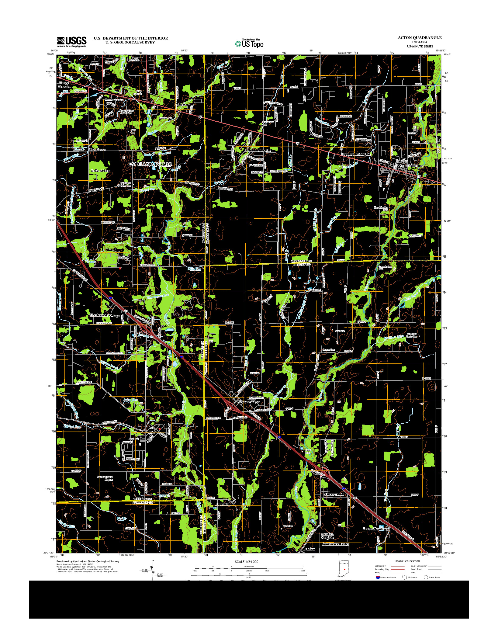 USGS US TOPO 7.5-MINUTE MAP FOR ACTON, IN 2013