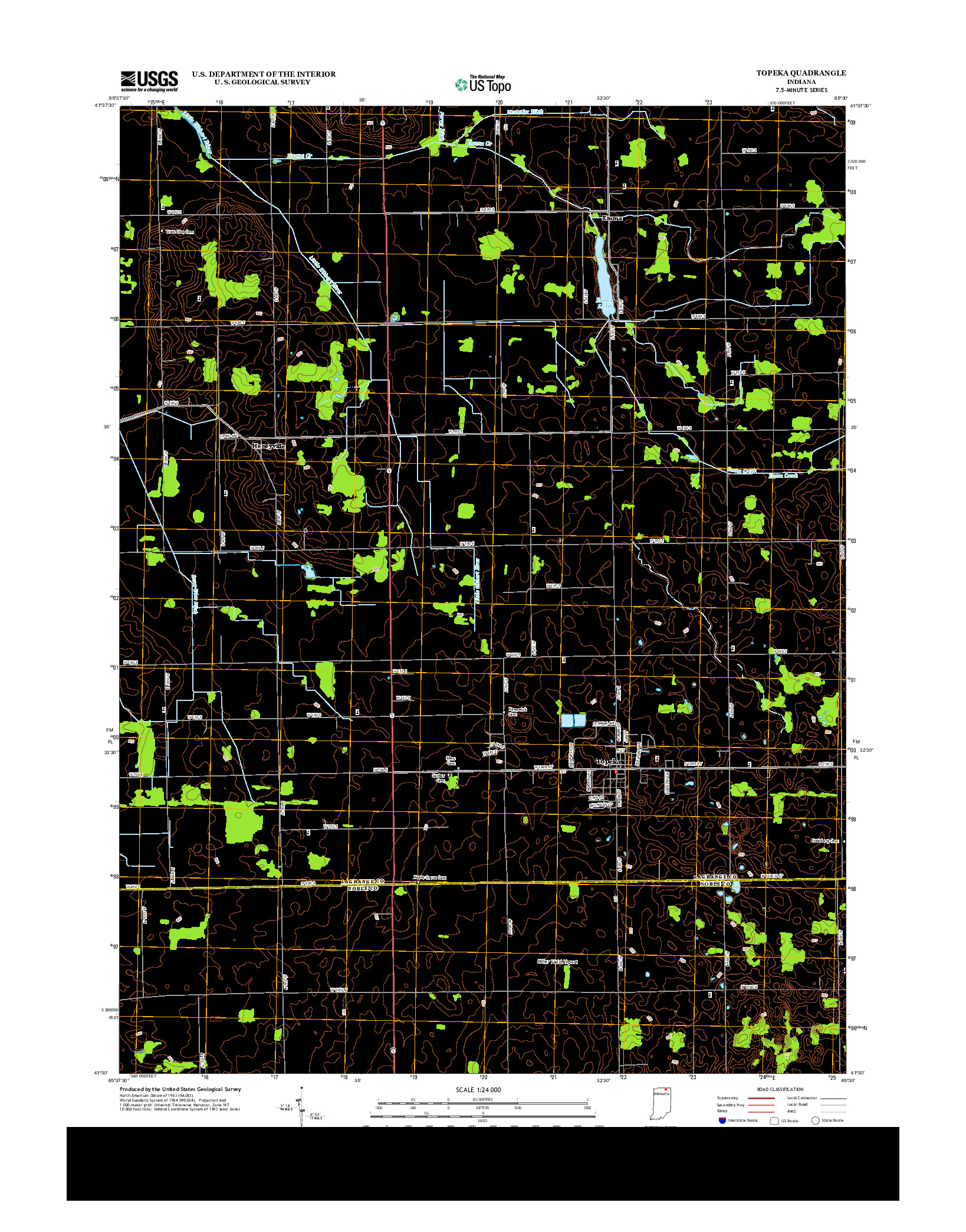 USGS US TOPO 7.5-MINUTE MAP FOR TOPEKA, IN 2013