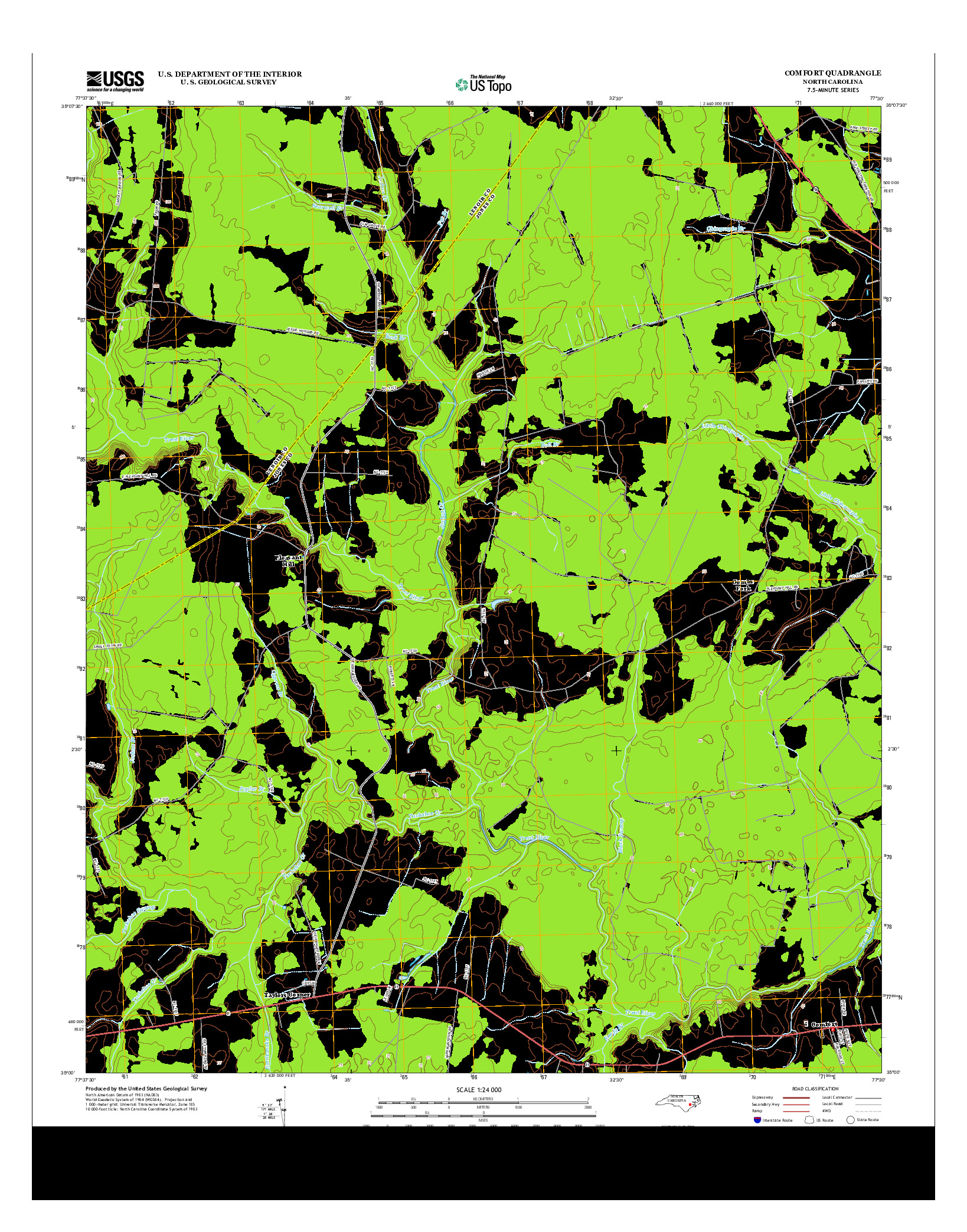 USGS US TOPO 7.5-MINUTE MAP FOR COMFORT, NC 2013