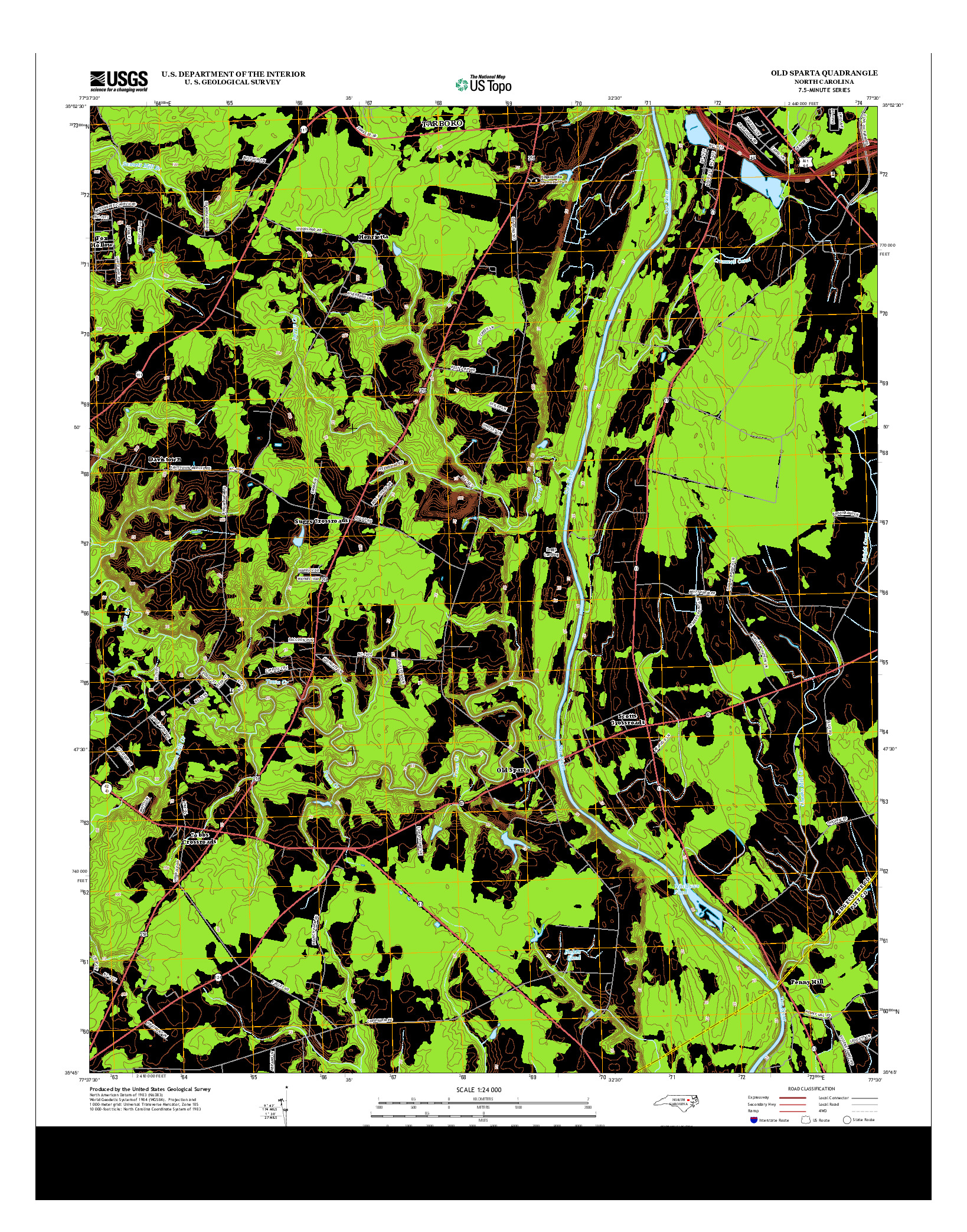 USGS US TOPO 7.5-MINUTE MAP FOR OLD SPARTA, NC 2013