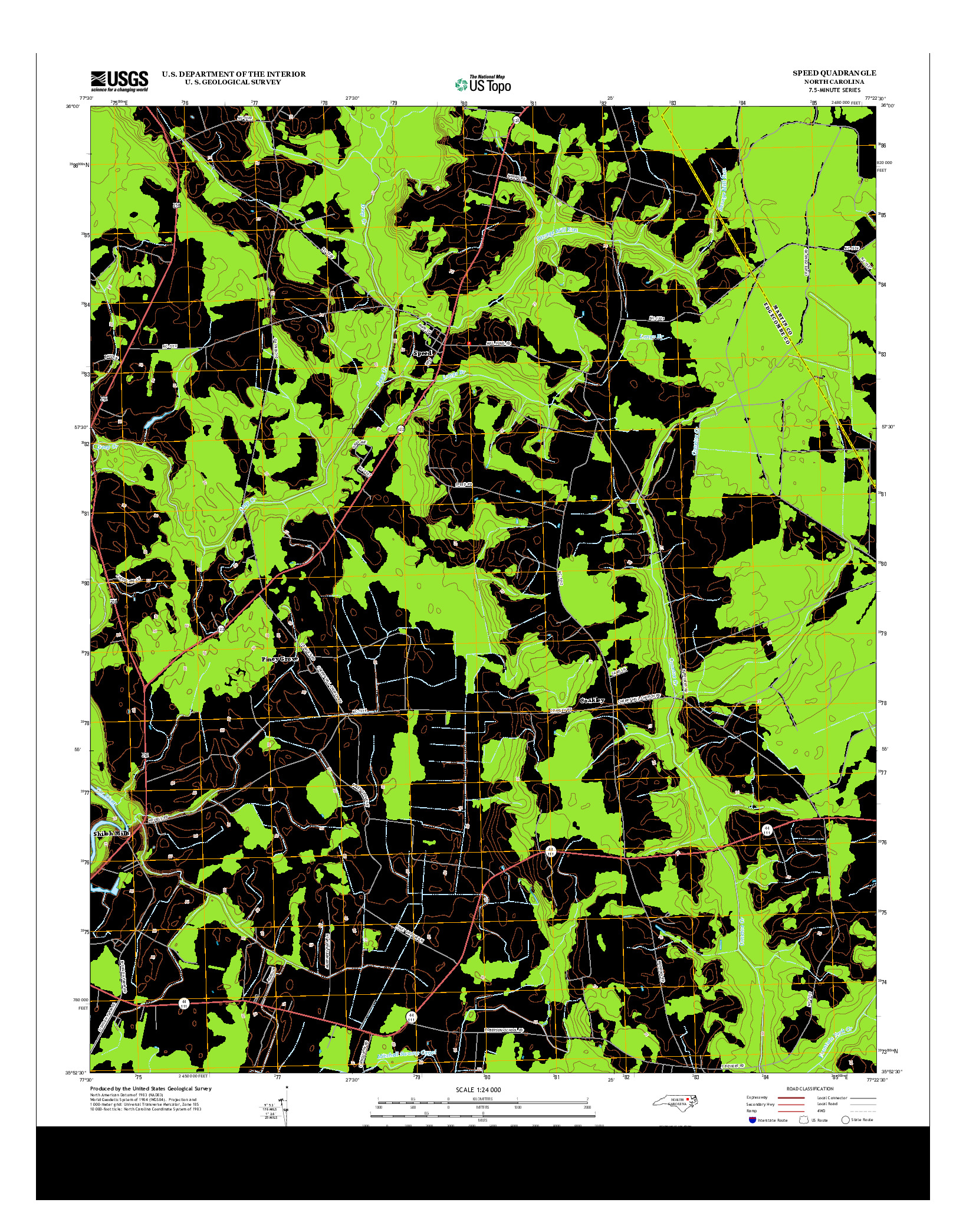 USGS US TOPO 7.5-MINUTE MAP FOR SPEED, NC 2013