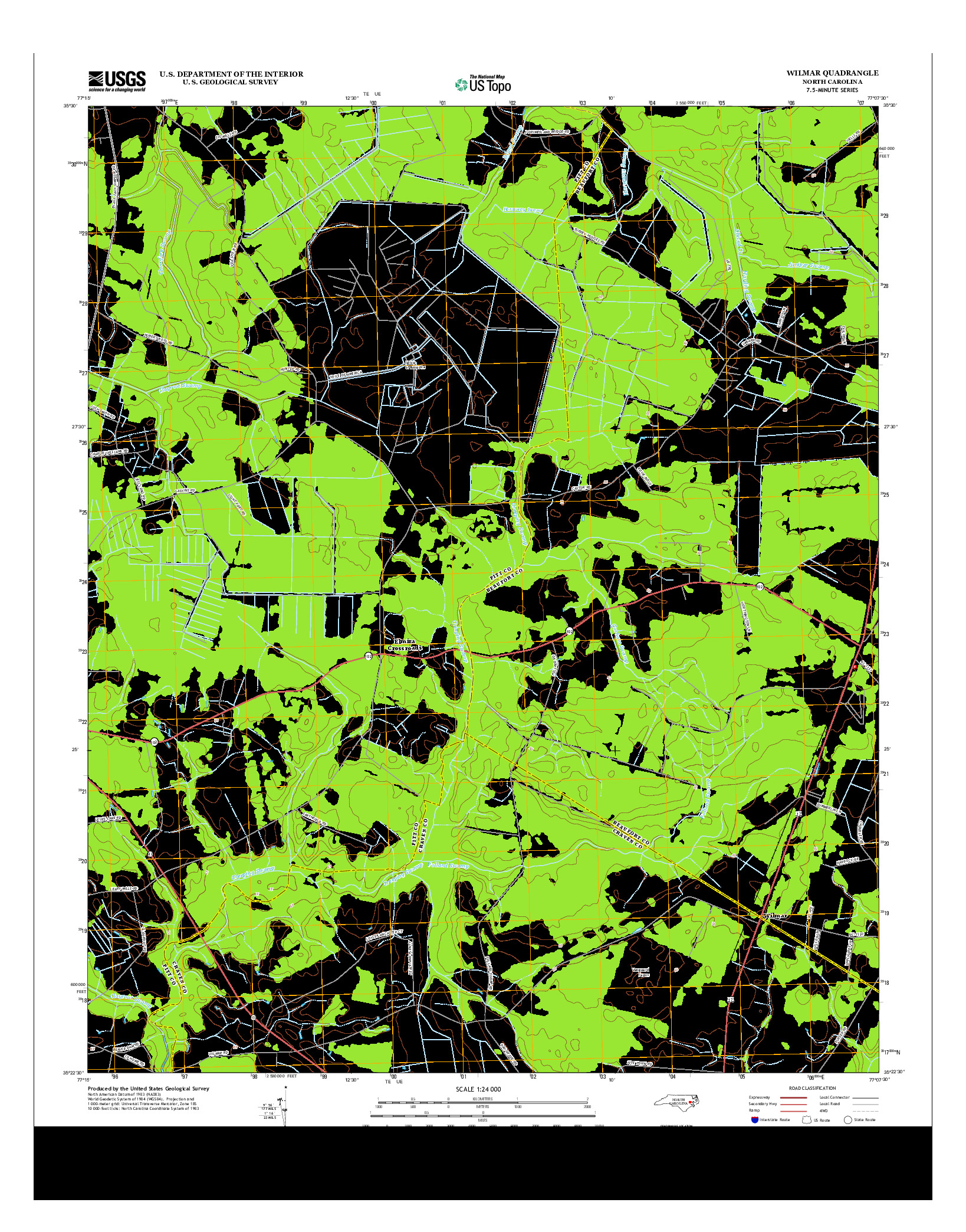 USGS US TOPO 7.5-MINUTE MAP FOR WILMAR, NC 2013