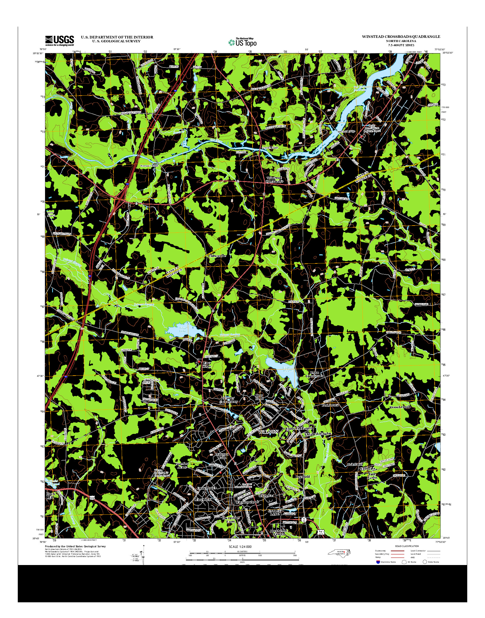 USGS US TOPO 7.5-MINUTE MAP FOR WINSTEAD CROSSROADS, NC 2013