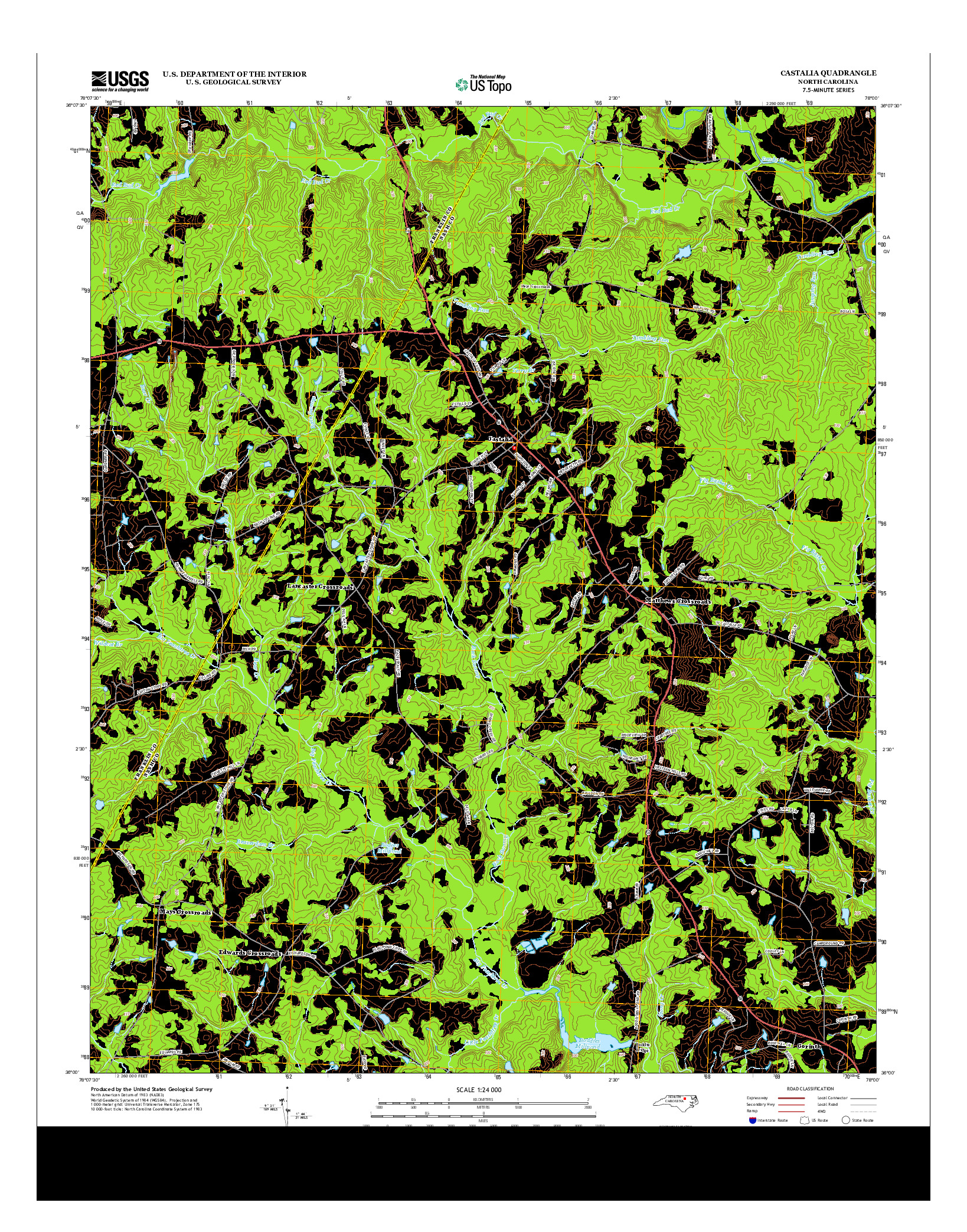 USGS US TOPO 7.5-MINUTE MAP FOR CASTALIA, NC 2013