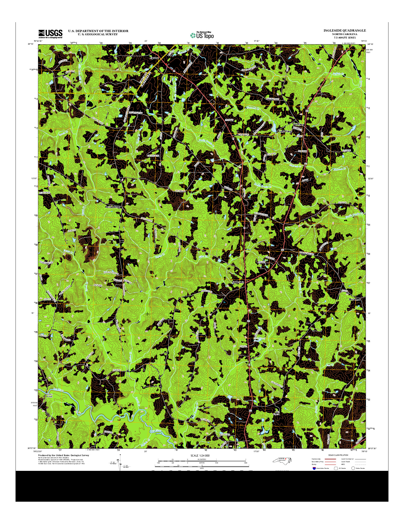 USGS US TOPO 7.5-MINUTE MAP FOR INGLESIDE, NC 2013