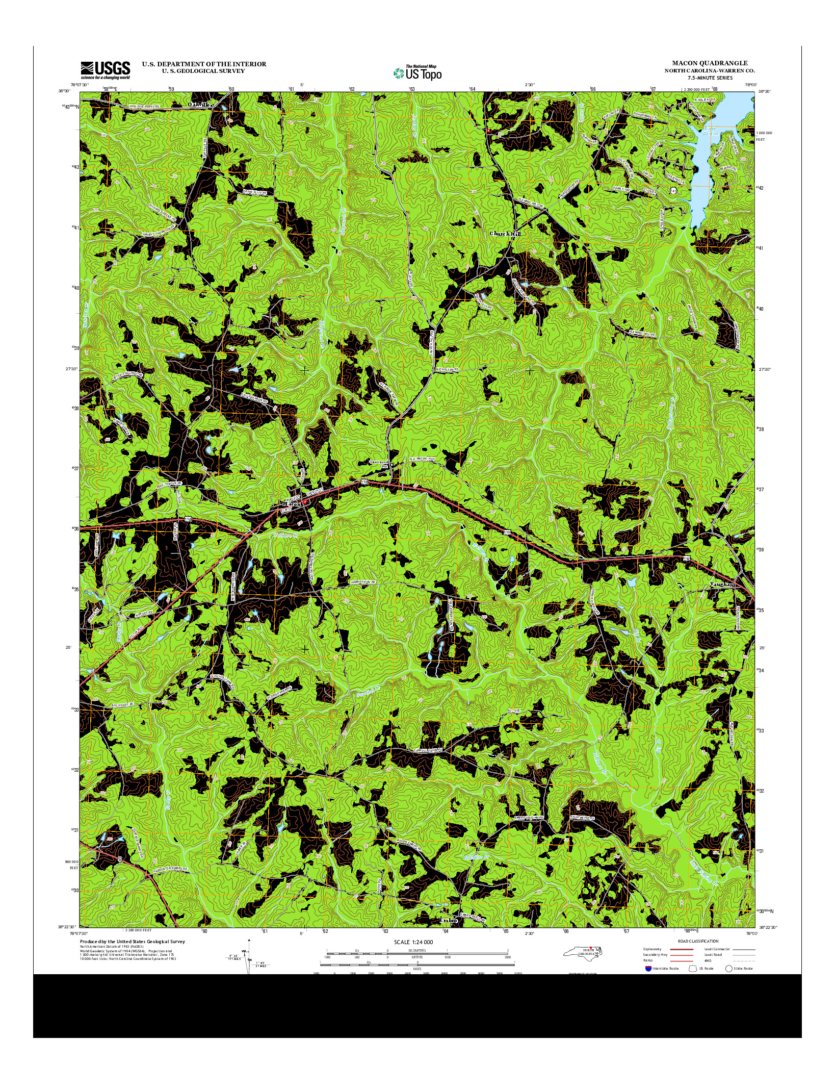 USGS US TOPO 7.5-MINUTE MAP FOR MACON, NC 2013